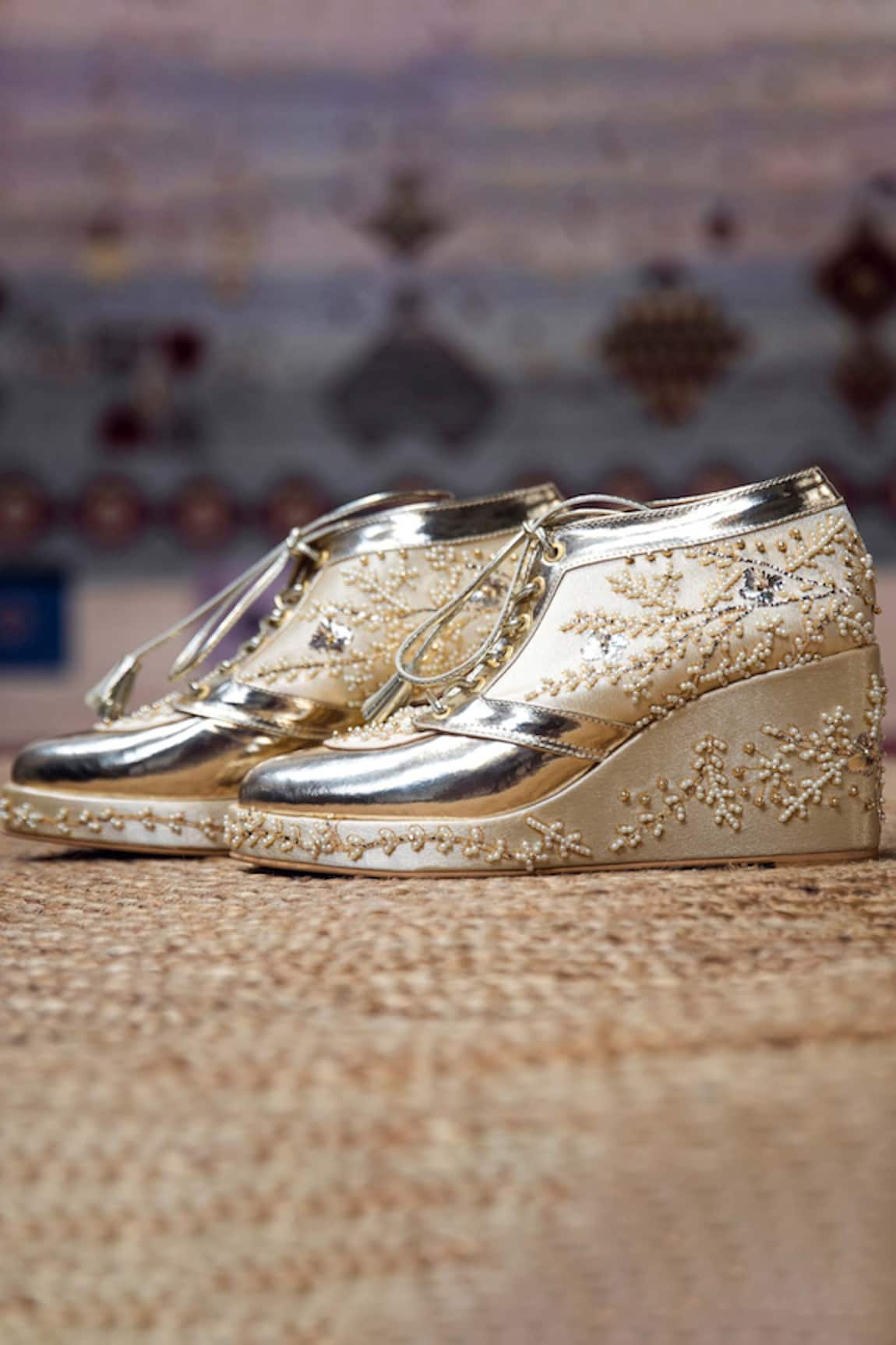 Tiesta Embroidered Sneaker Wedges 