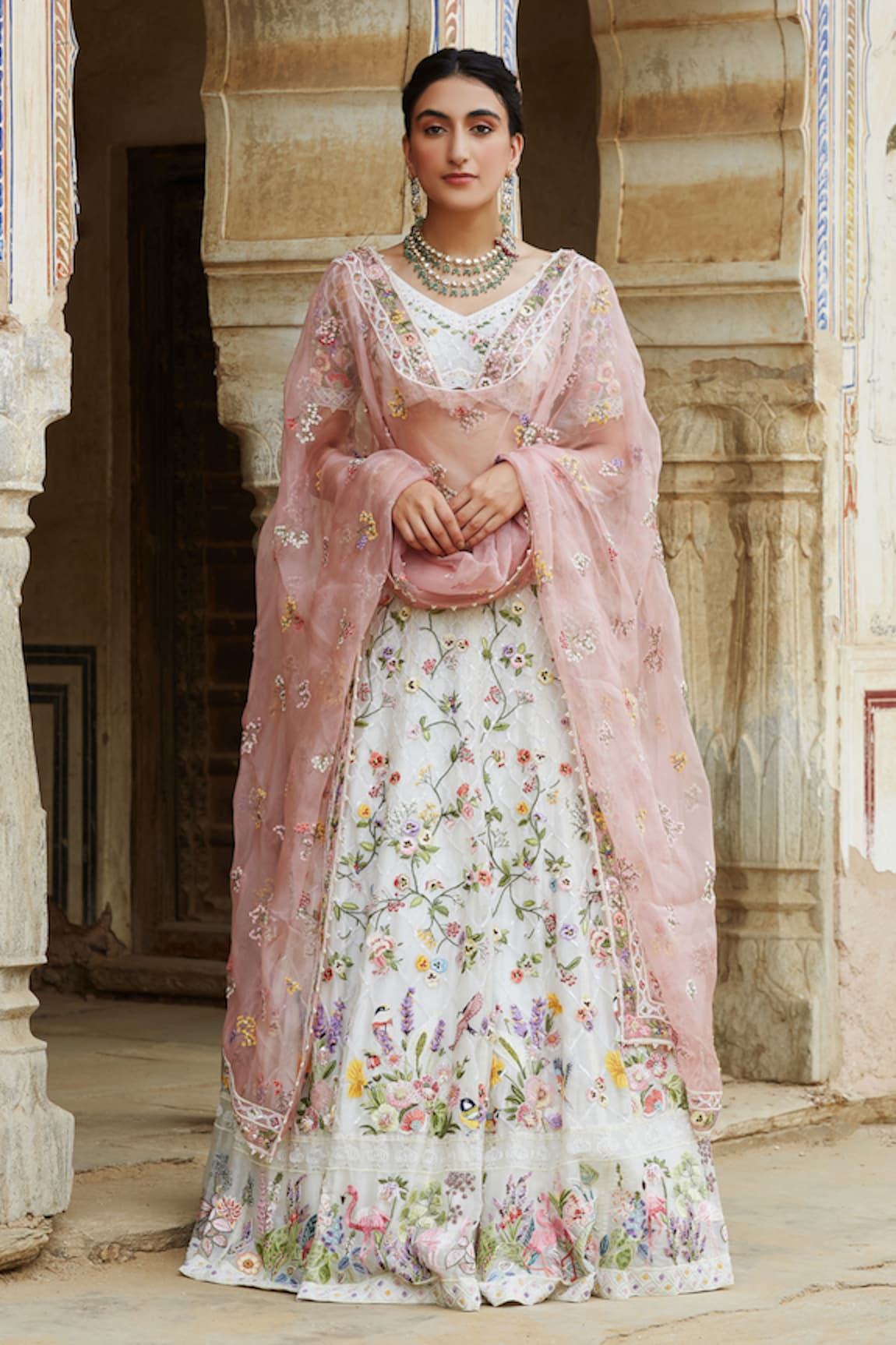 Rahul Mishra Silk Organza Bridal Lehenga Set