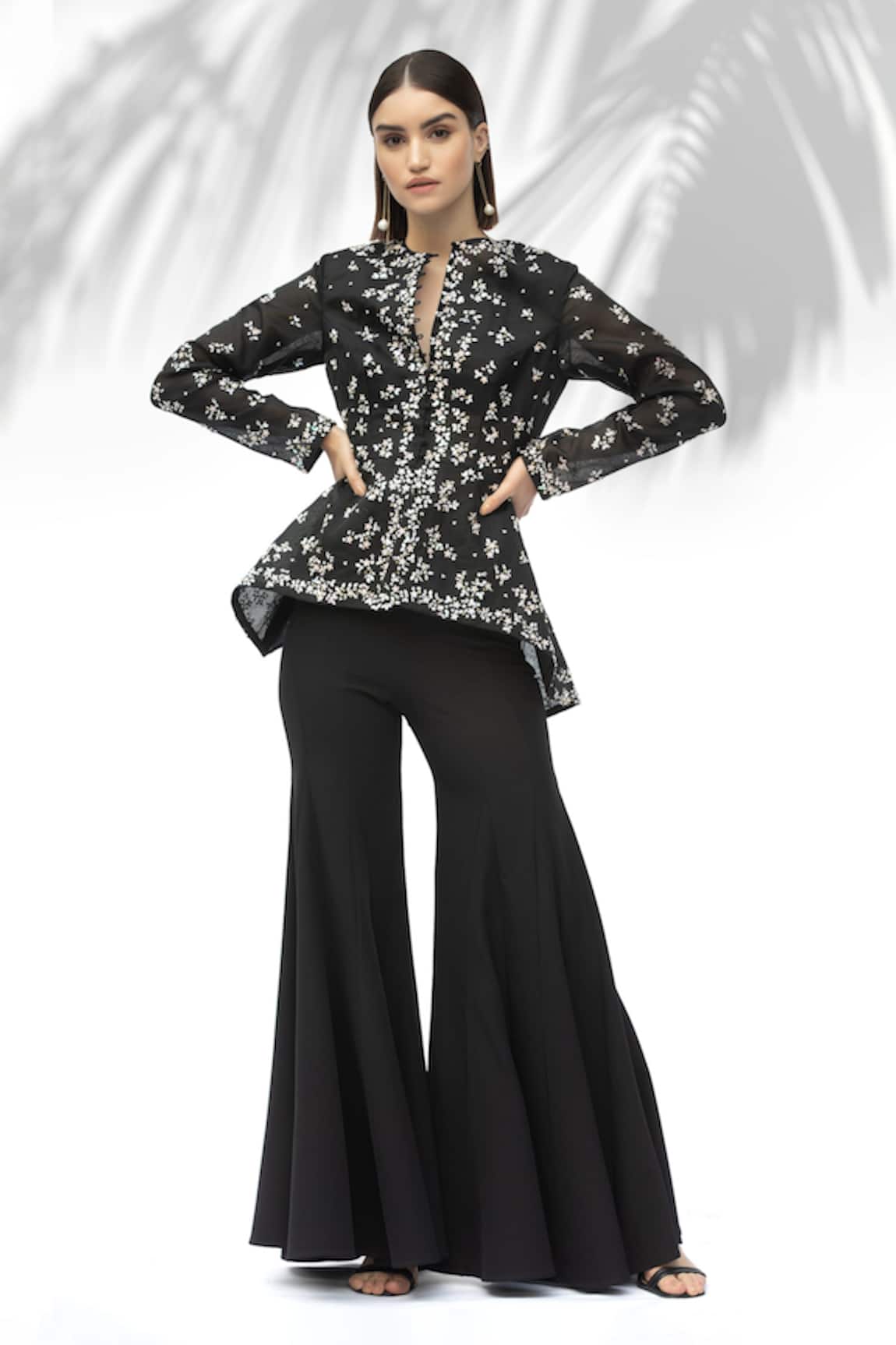 Mandira Wirk - Indian Organza Jacket & Pant Set