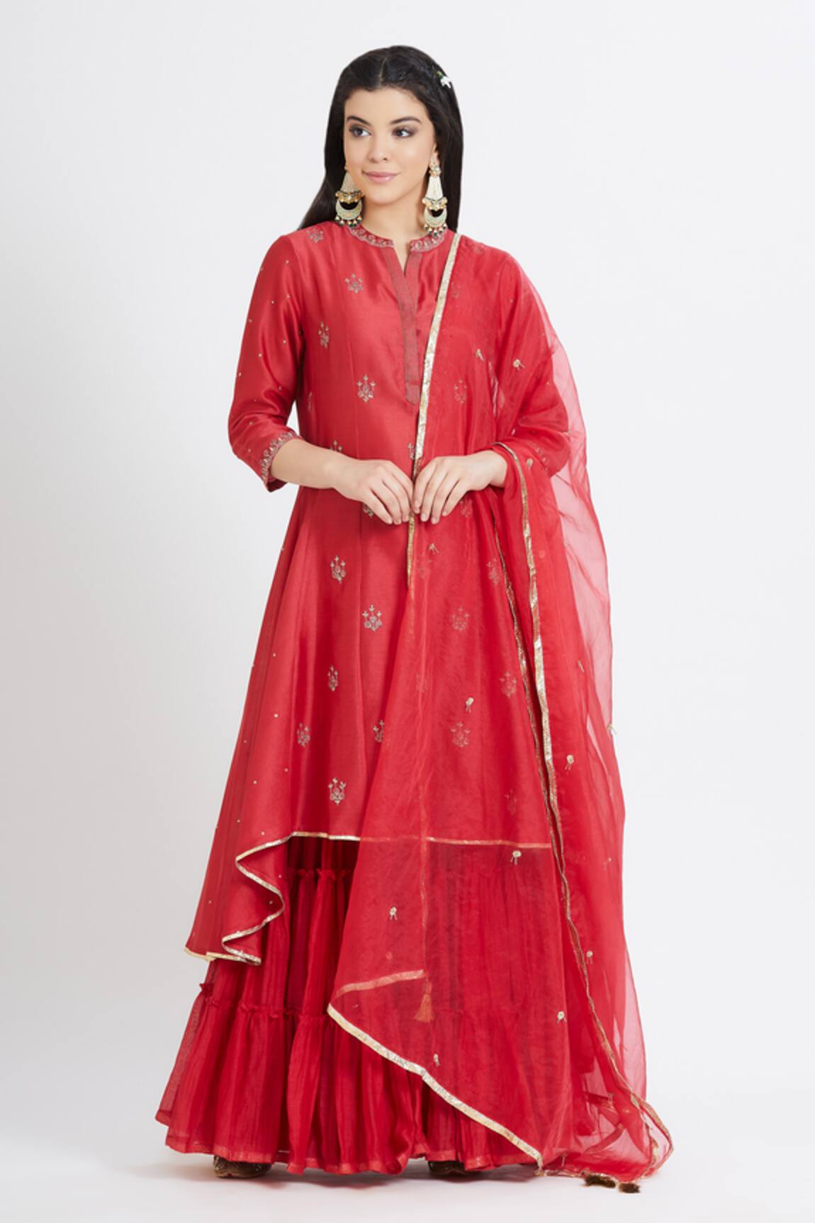 Mandira Wirk - Indian Chanderi Kurta Sharara Set