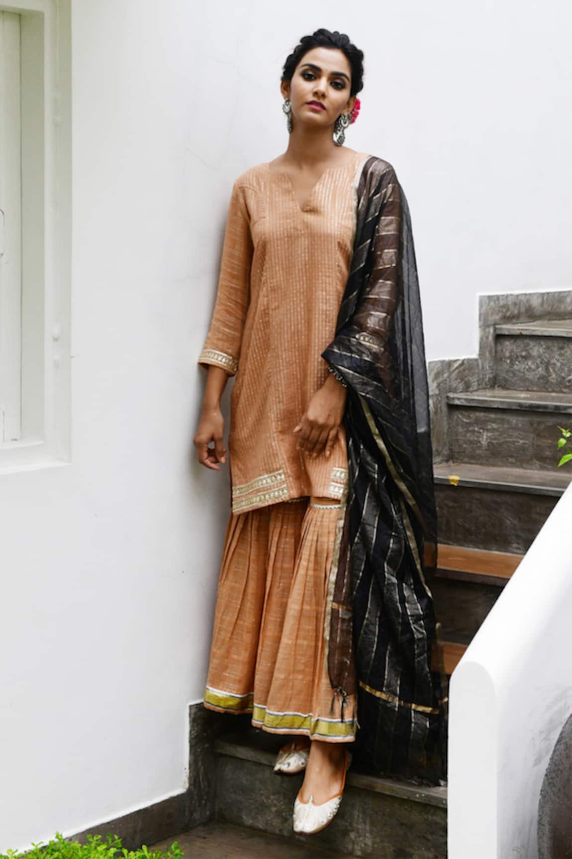 Myaara Embroidered Kurta Sharara Set