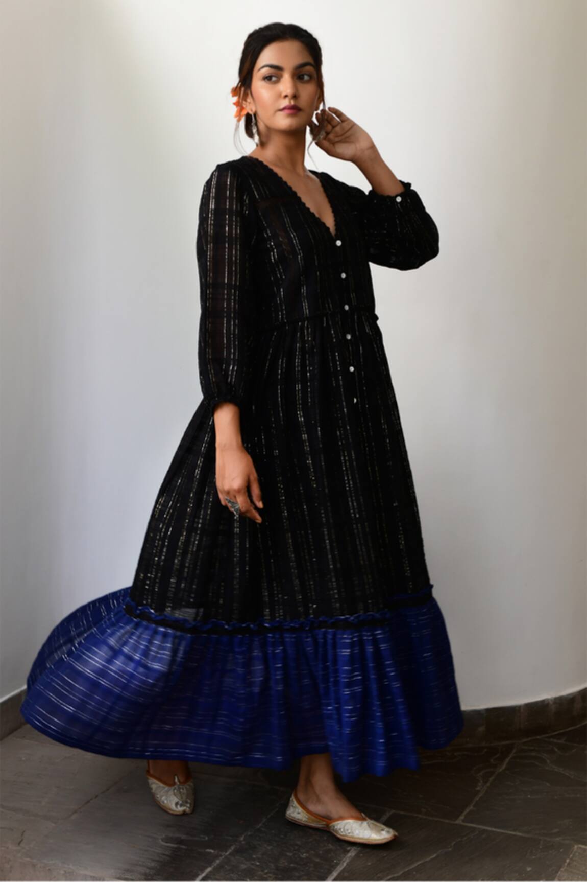 Myaara Striped Handwoven Dress