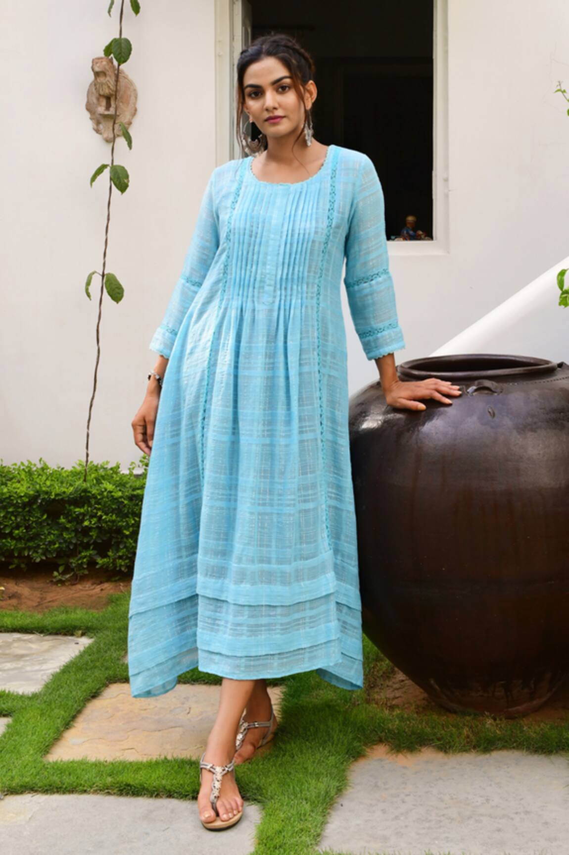 Myaara Pintuck Handwoven Dress