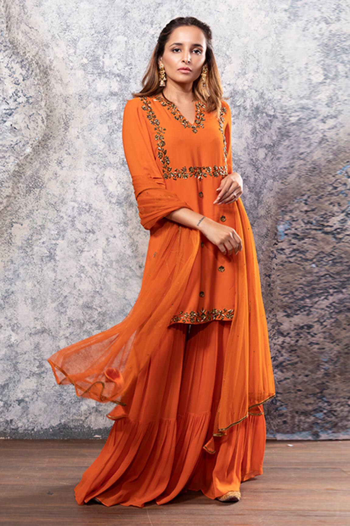 Nayantaara Embroidered Kurta Sharara Set