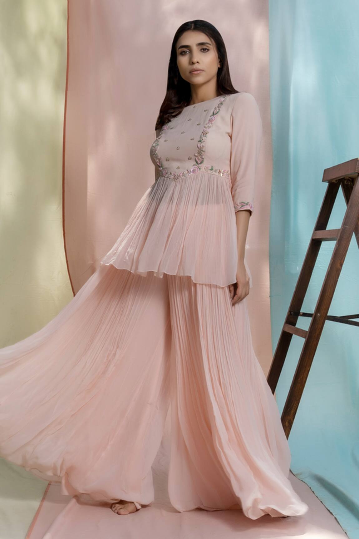 Nayantaara Embroidered Peplum Kurta Set