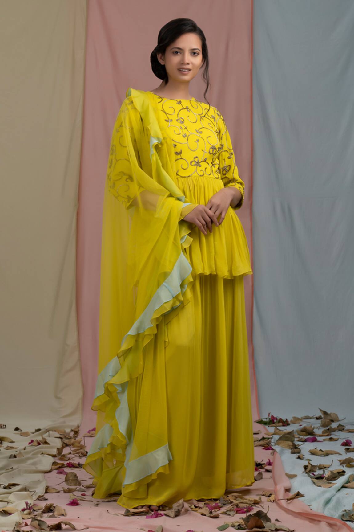 Nayantaara Embroidered Peplum Kurta Set