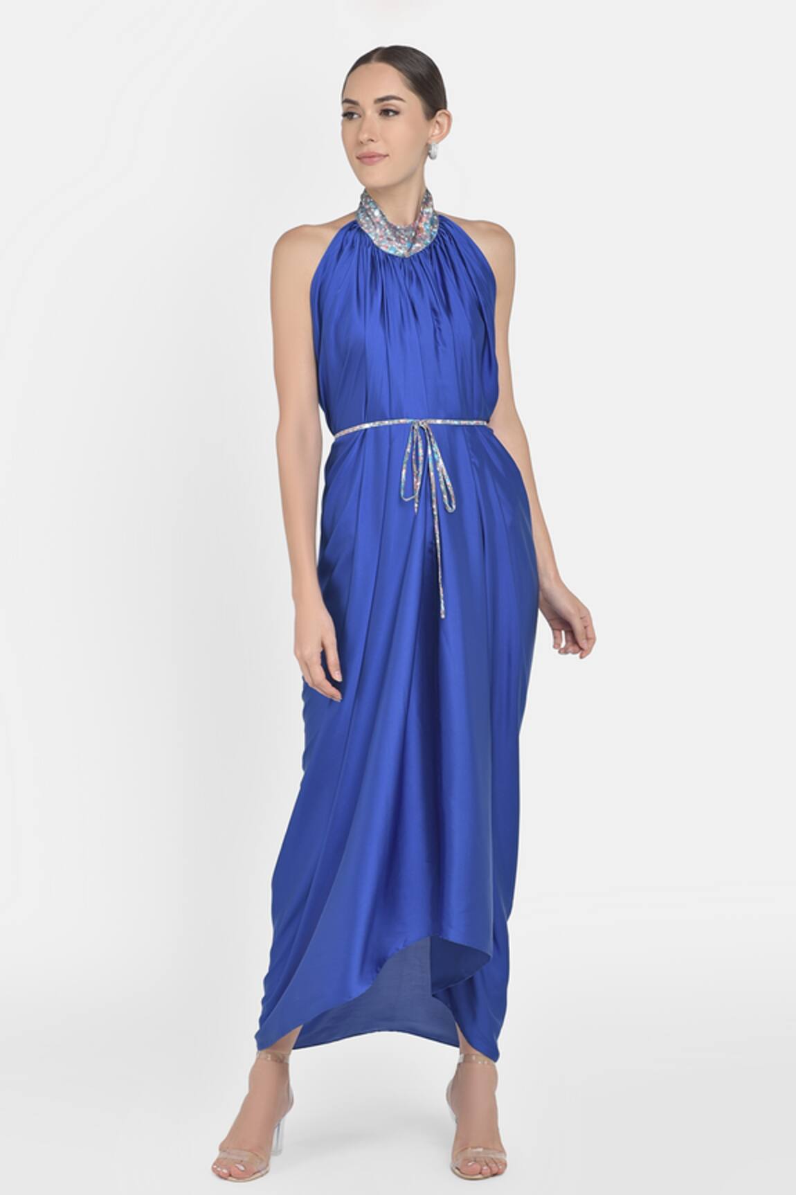 NA-KA Satin Gathered Dress 