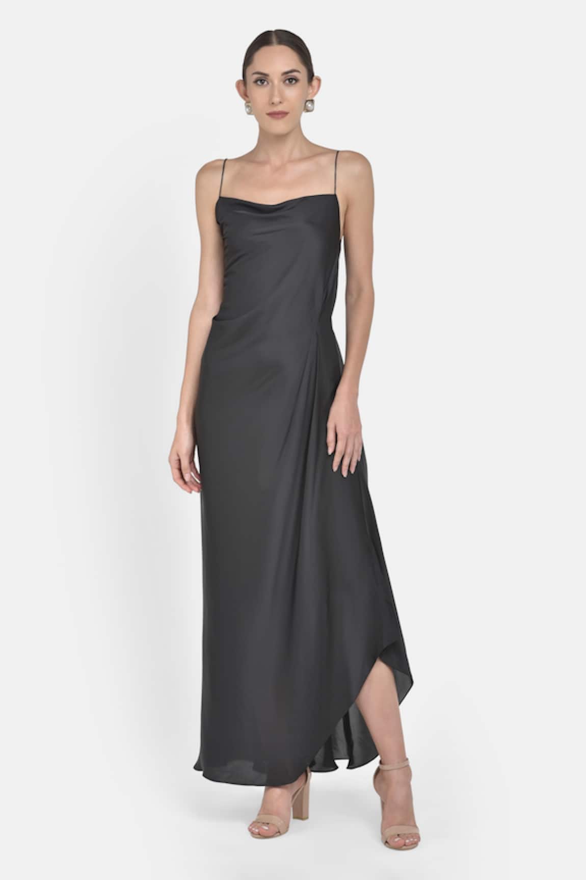 NA-KA Satin Flared Dress