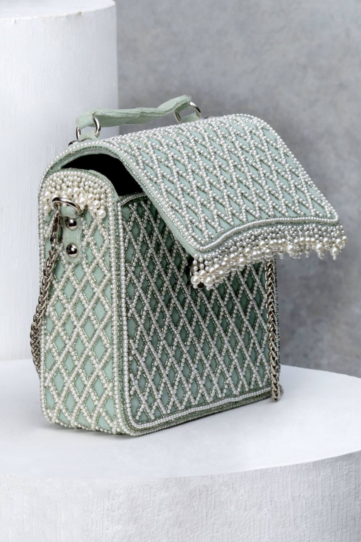 Eena Embellished Box Clutch