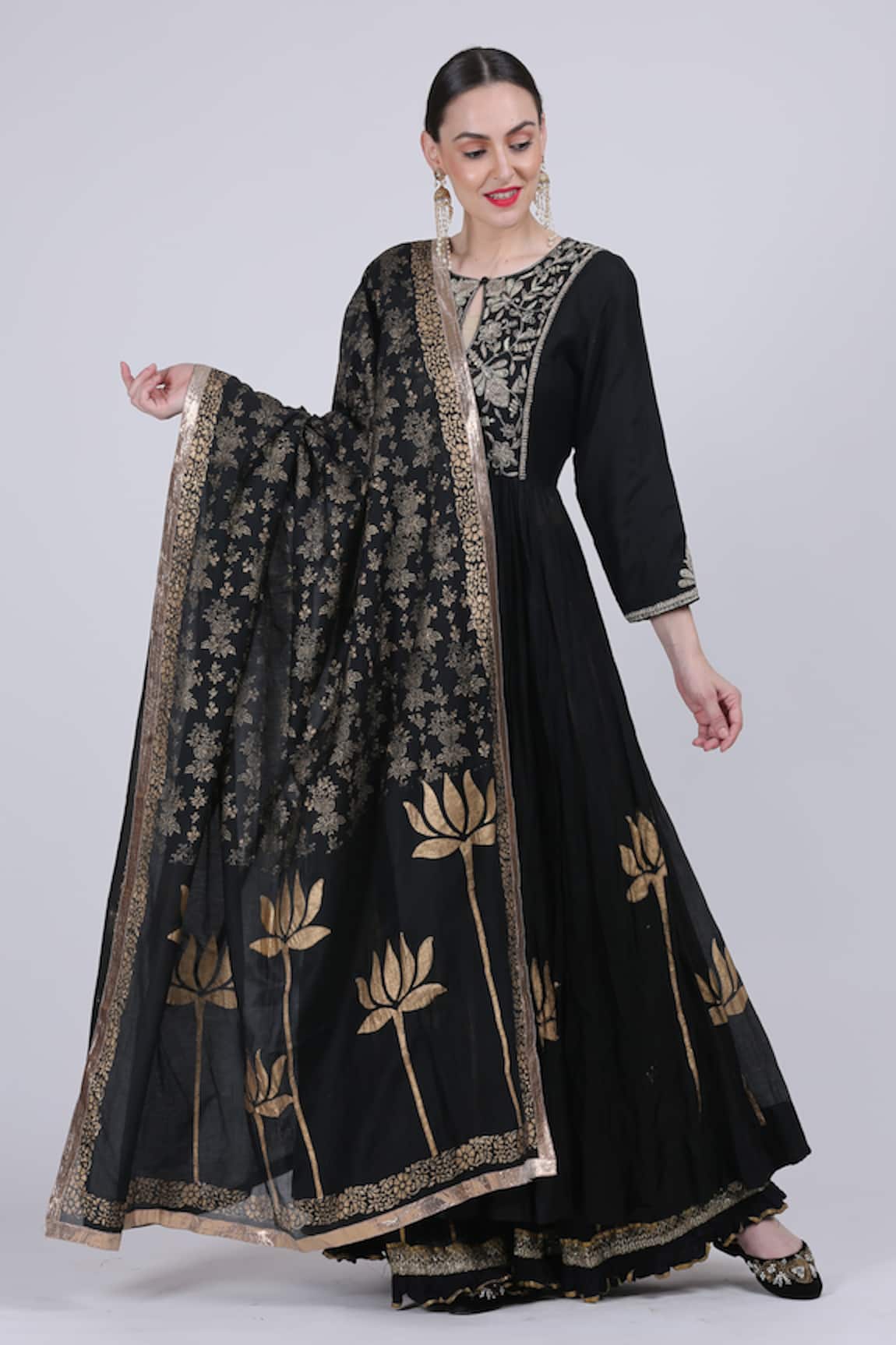 Nazar By Indu Foil Print Anarkali Set