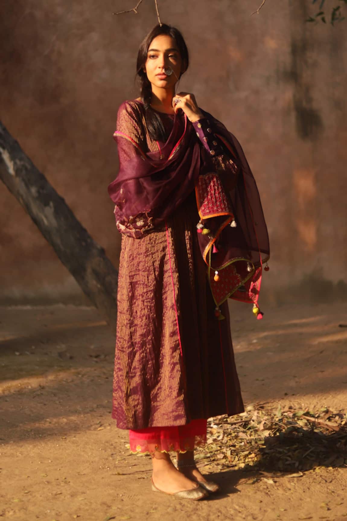 Rajiramniq Handwoven Chanderi Kurta Set 