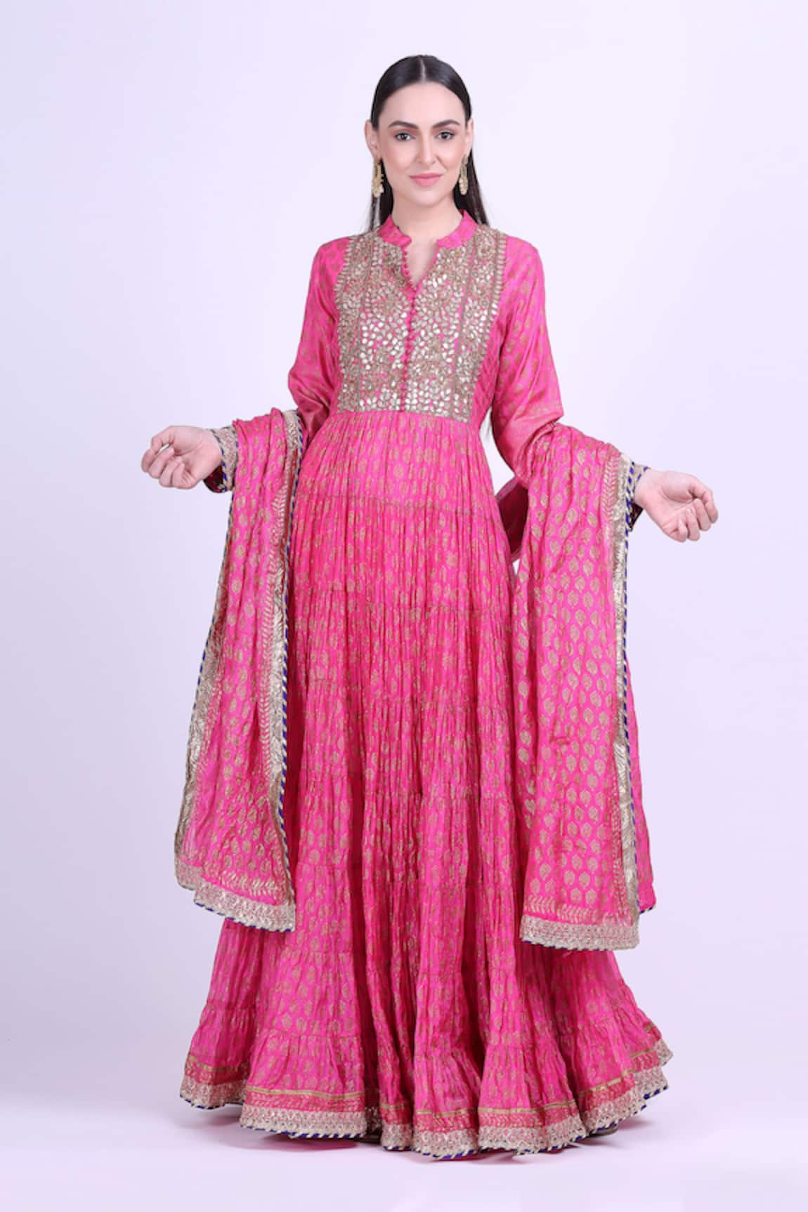 Nazar By Indu Pure Silk Anarkali with Dupatta
