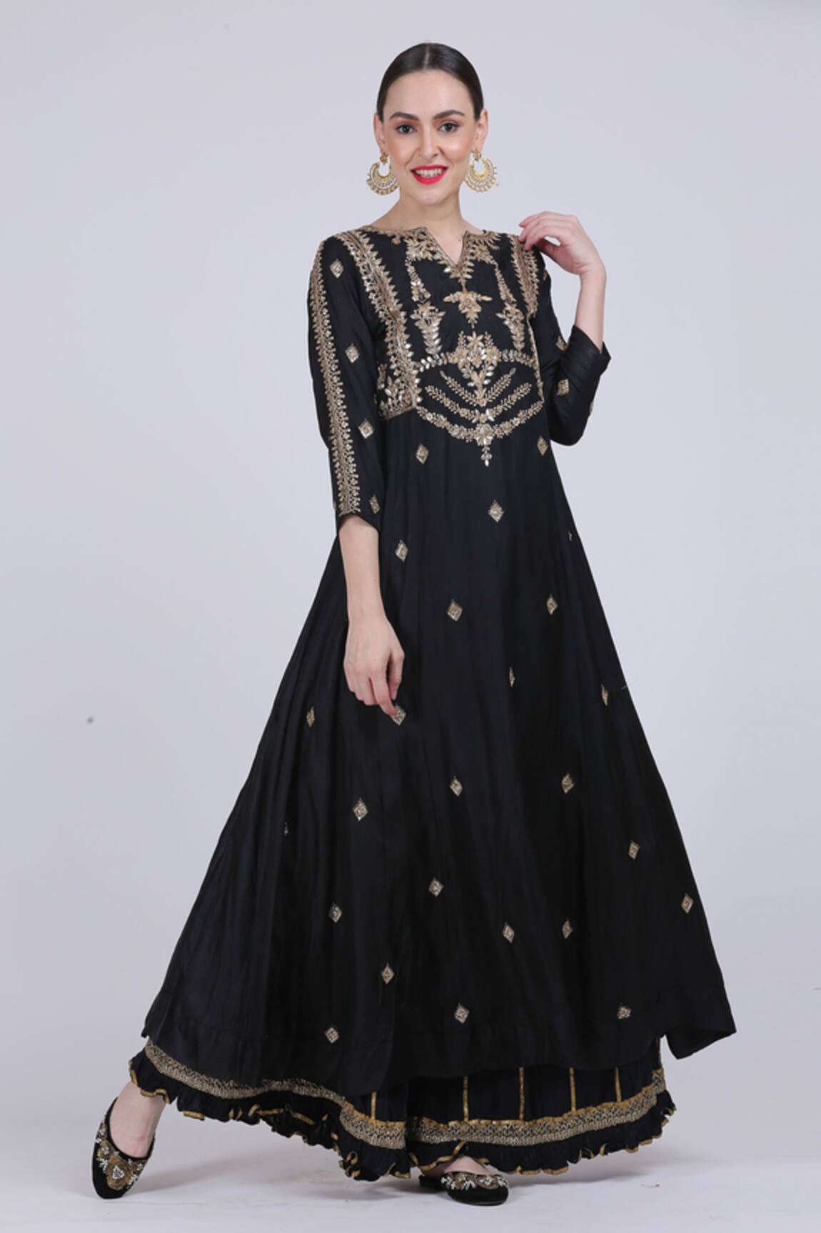 Nazar By Indu Pure Silk Anarkali & Sharara Set