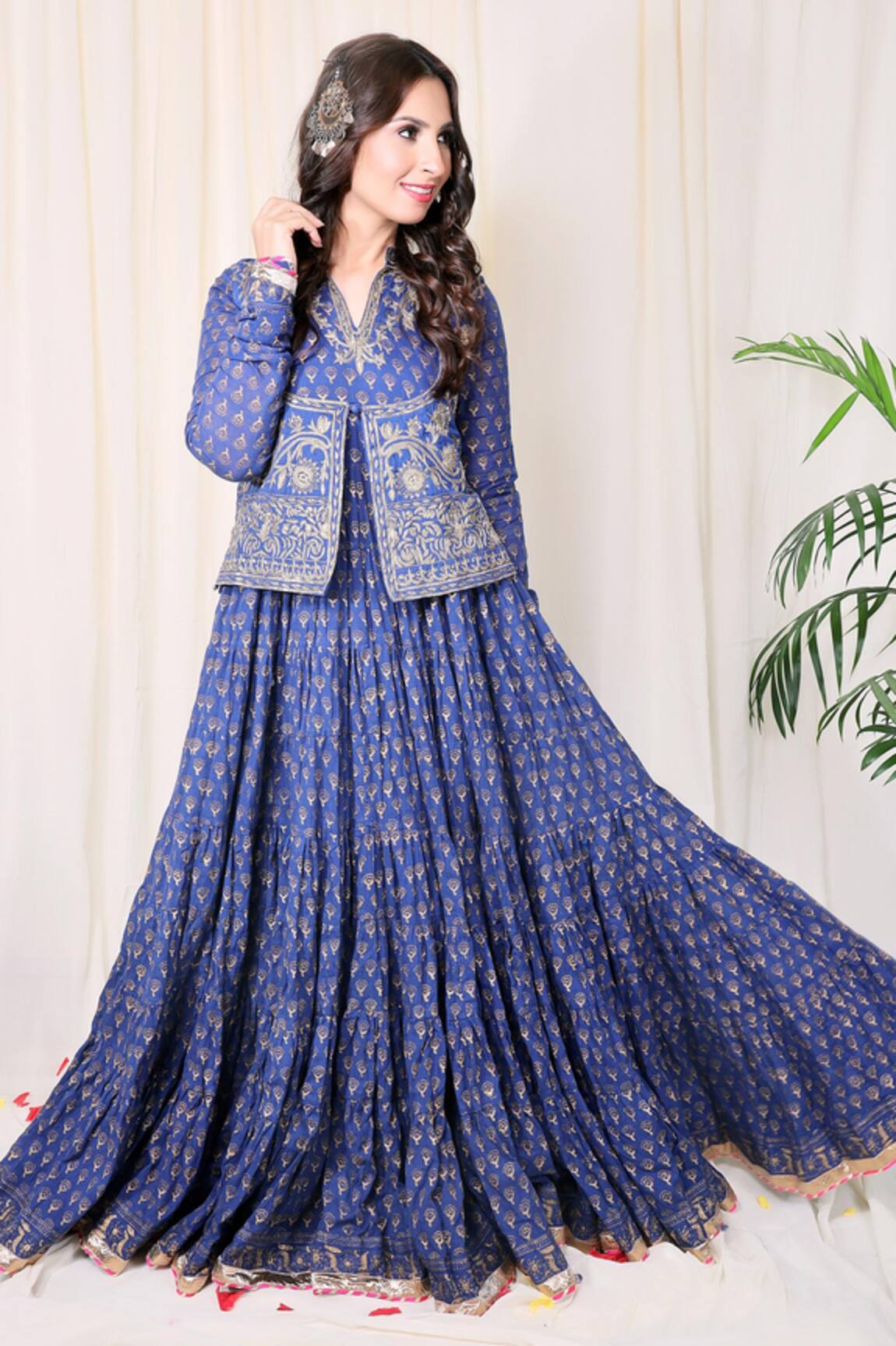 Nazar By Indu Printed Anarkali with Jacket