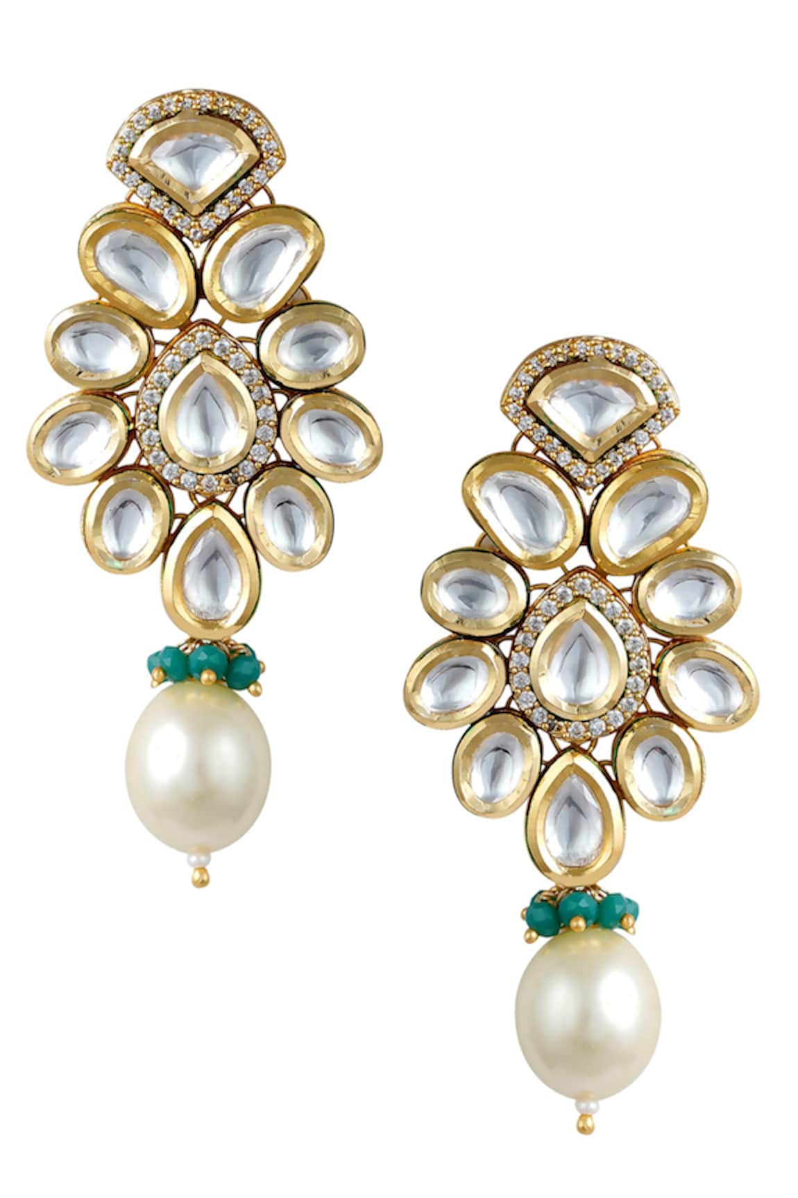 Anayah Jewellery Kundan Pearl Drop Danglers