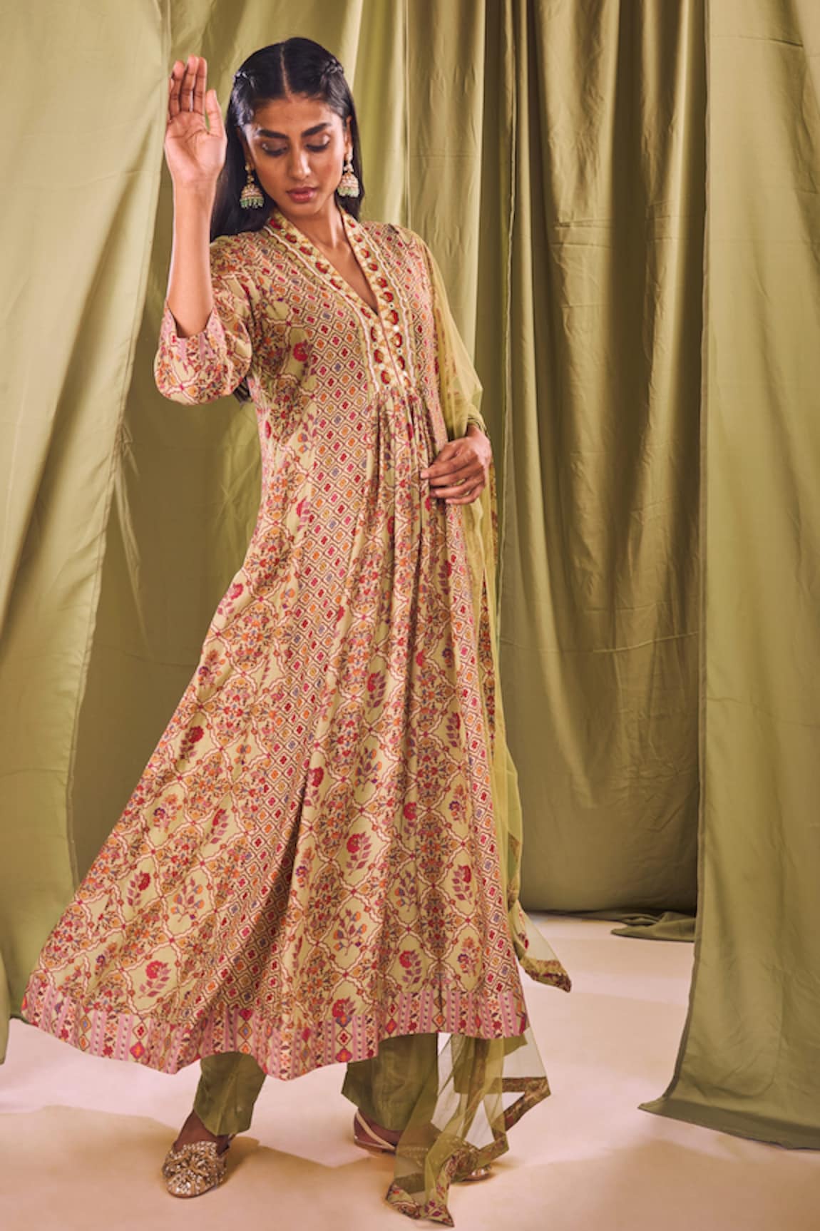 Label Ne'chi Floral Print Kurta Set