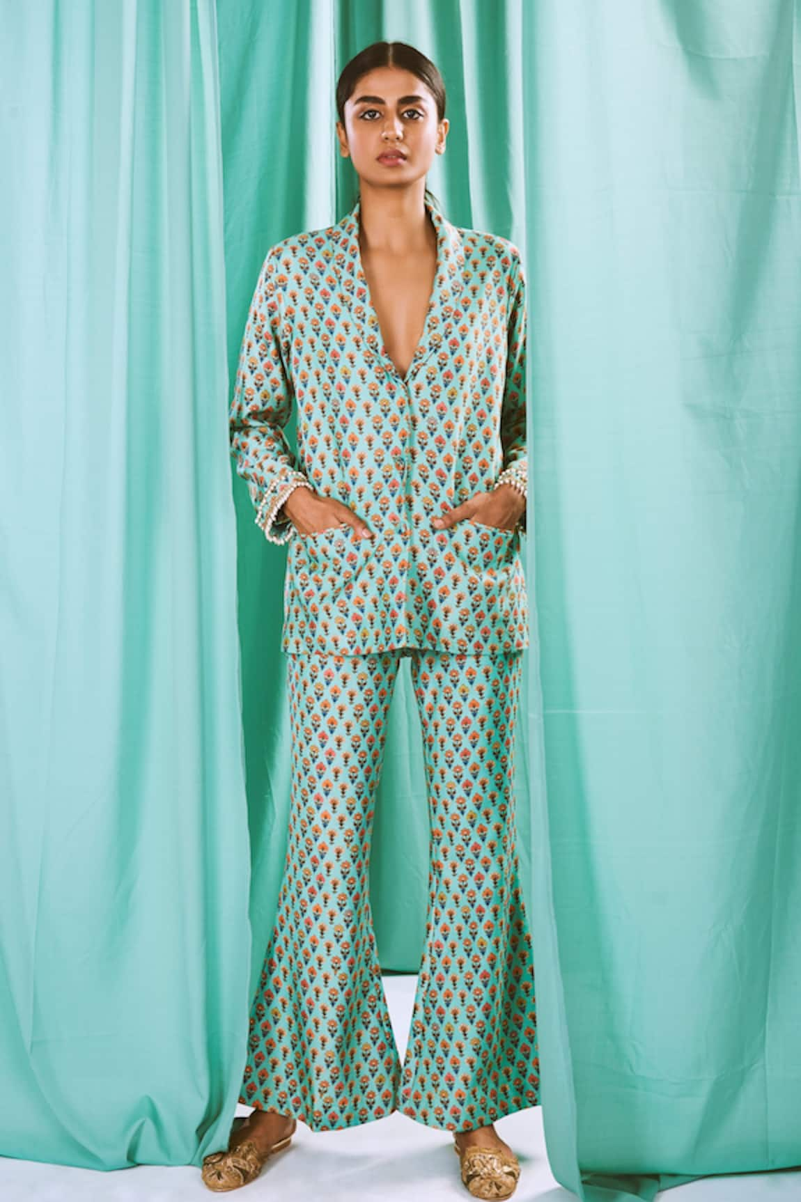 Label Ne'chi Printed Blazer & Pant Set