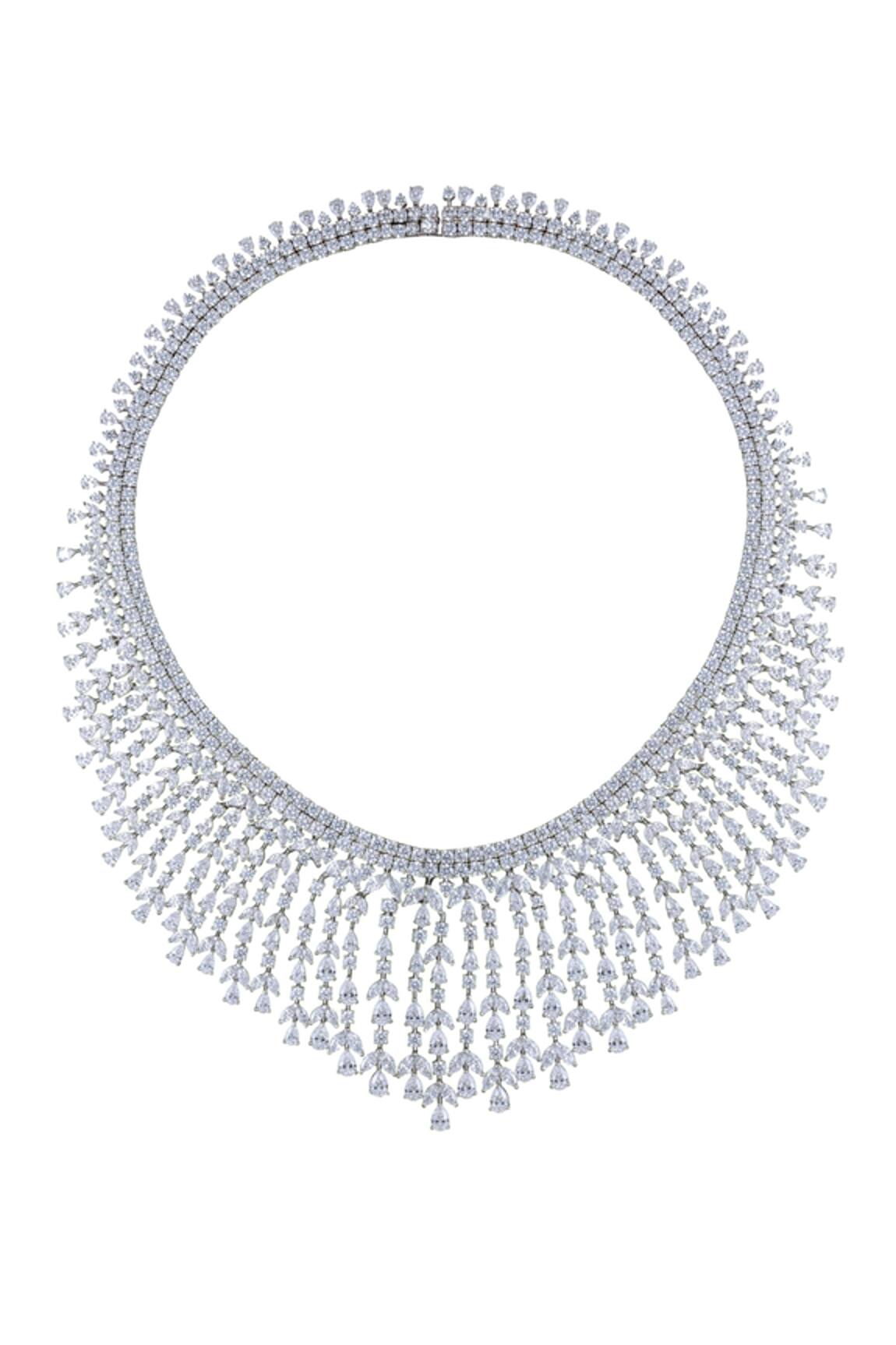 DIOSA PARIS JEWELLERY Swarovski Zirconia Tassel Necklace 