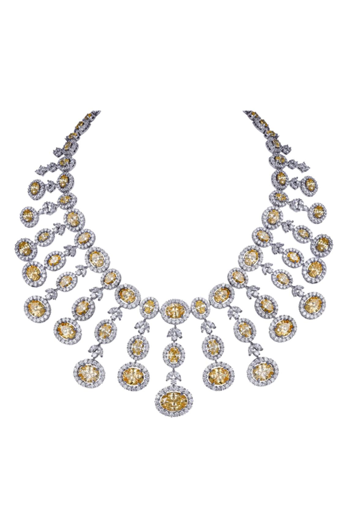 DIOSA PARIS JEWELLERY  Swarovski Zirconia Tiered Necklace 