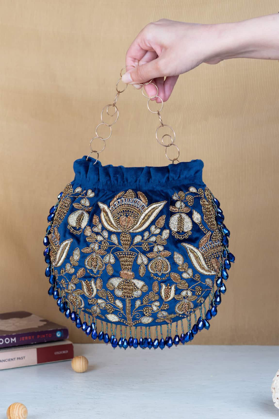 The Leather Garden Embellished Potli Bag