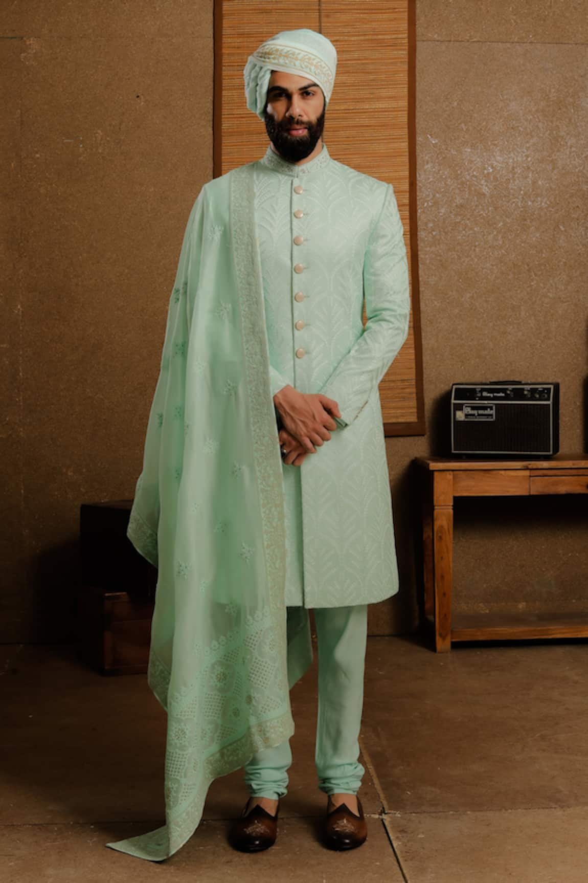 Punit Arora Thread Embellished Sherwani Set