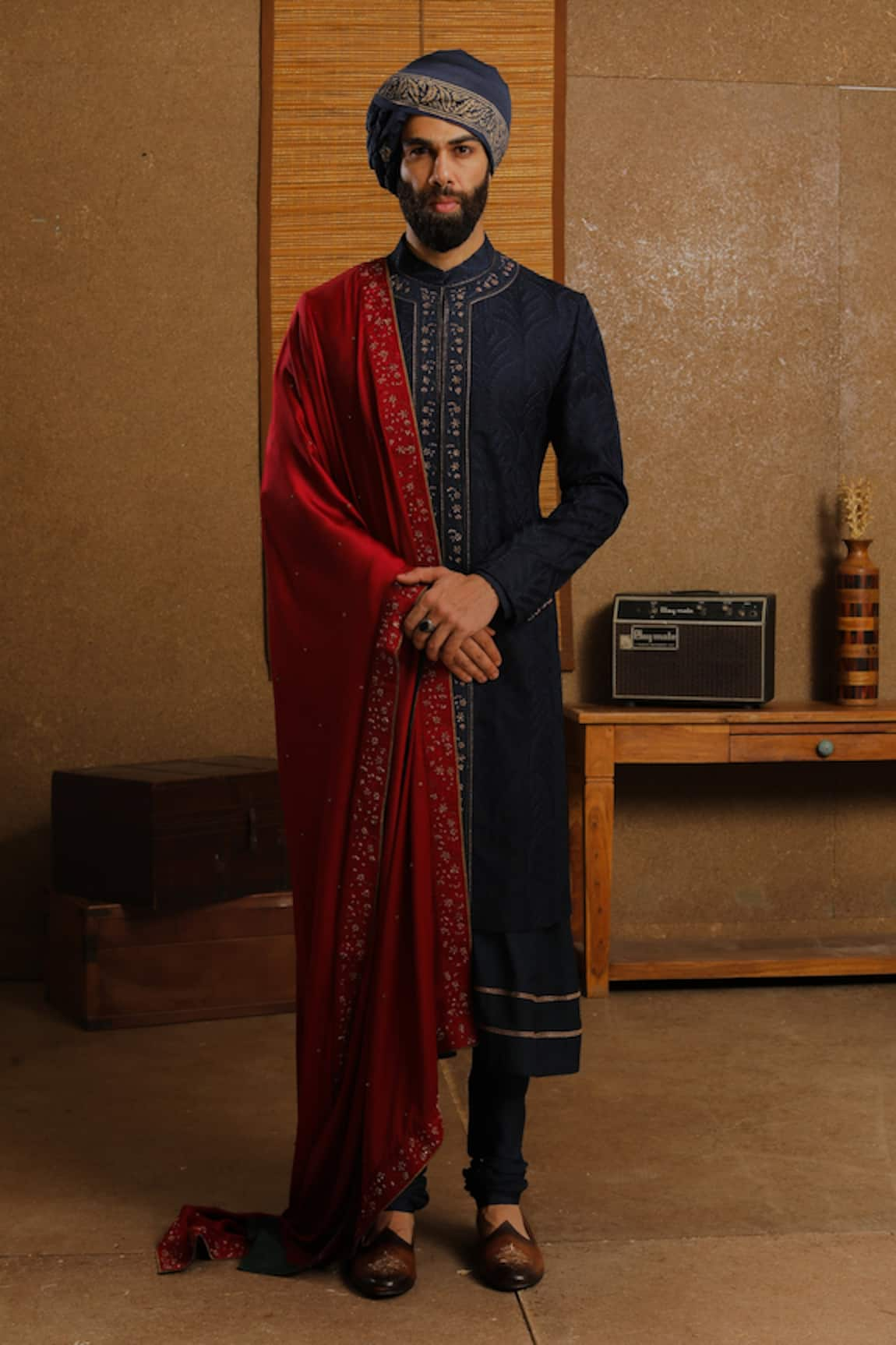 Punit Arora Silk Sherwani Set