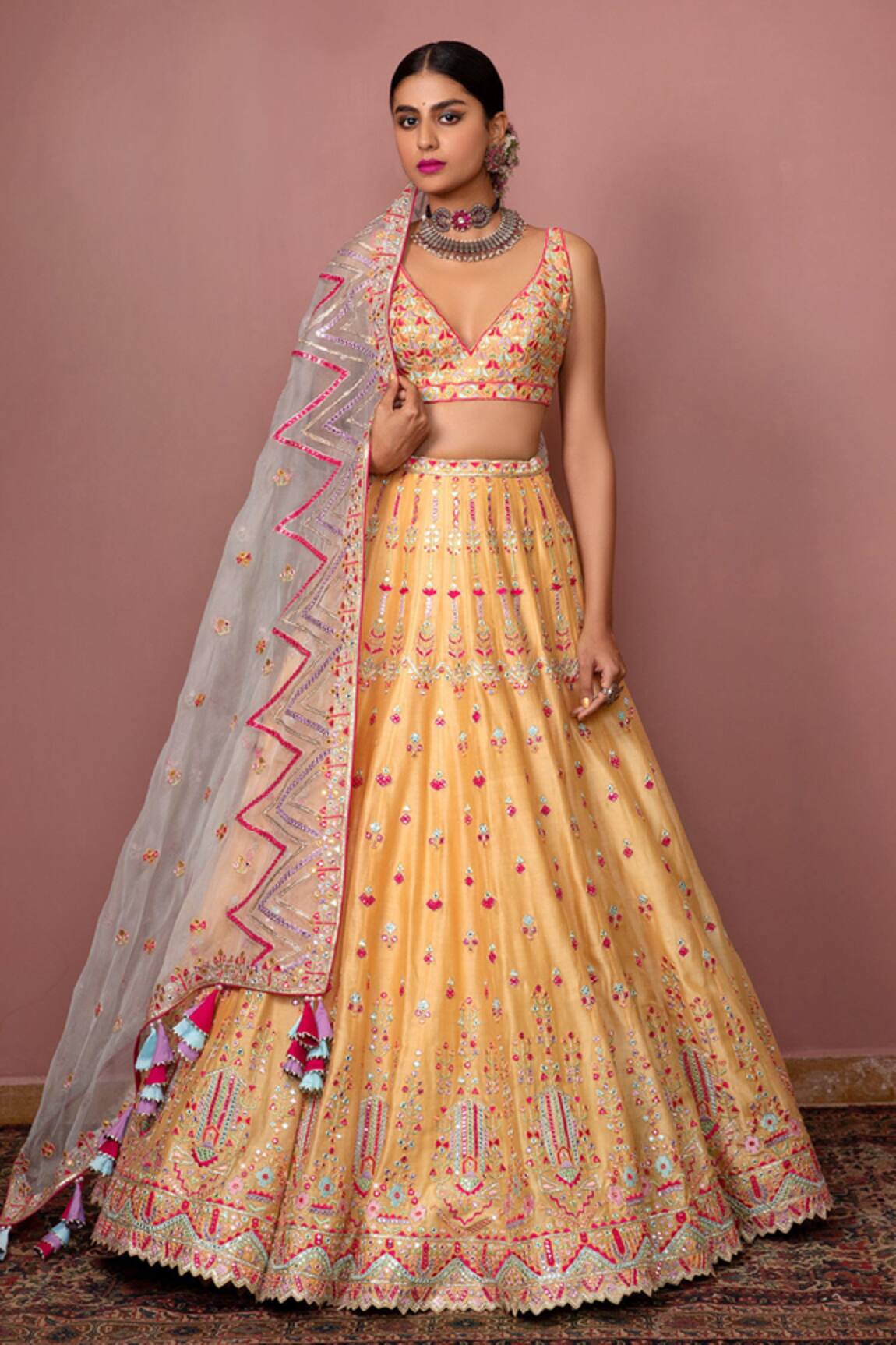 Tamanna Punjabi Kapoor Chanderi Bridal Lehenga Set 