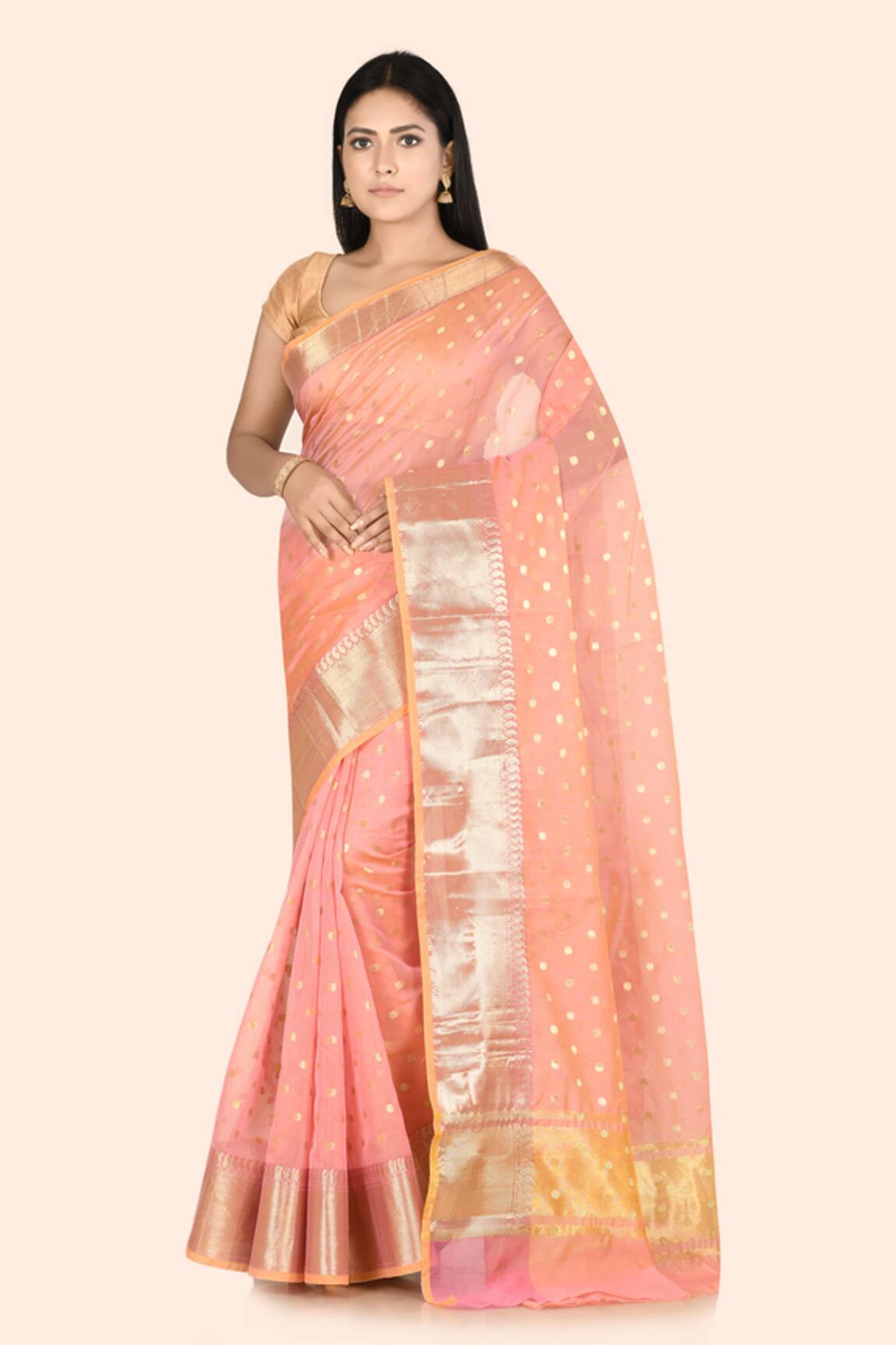 Nazaakat by Samara Singh Banarasi Cotton Silk Polka Dot Saree