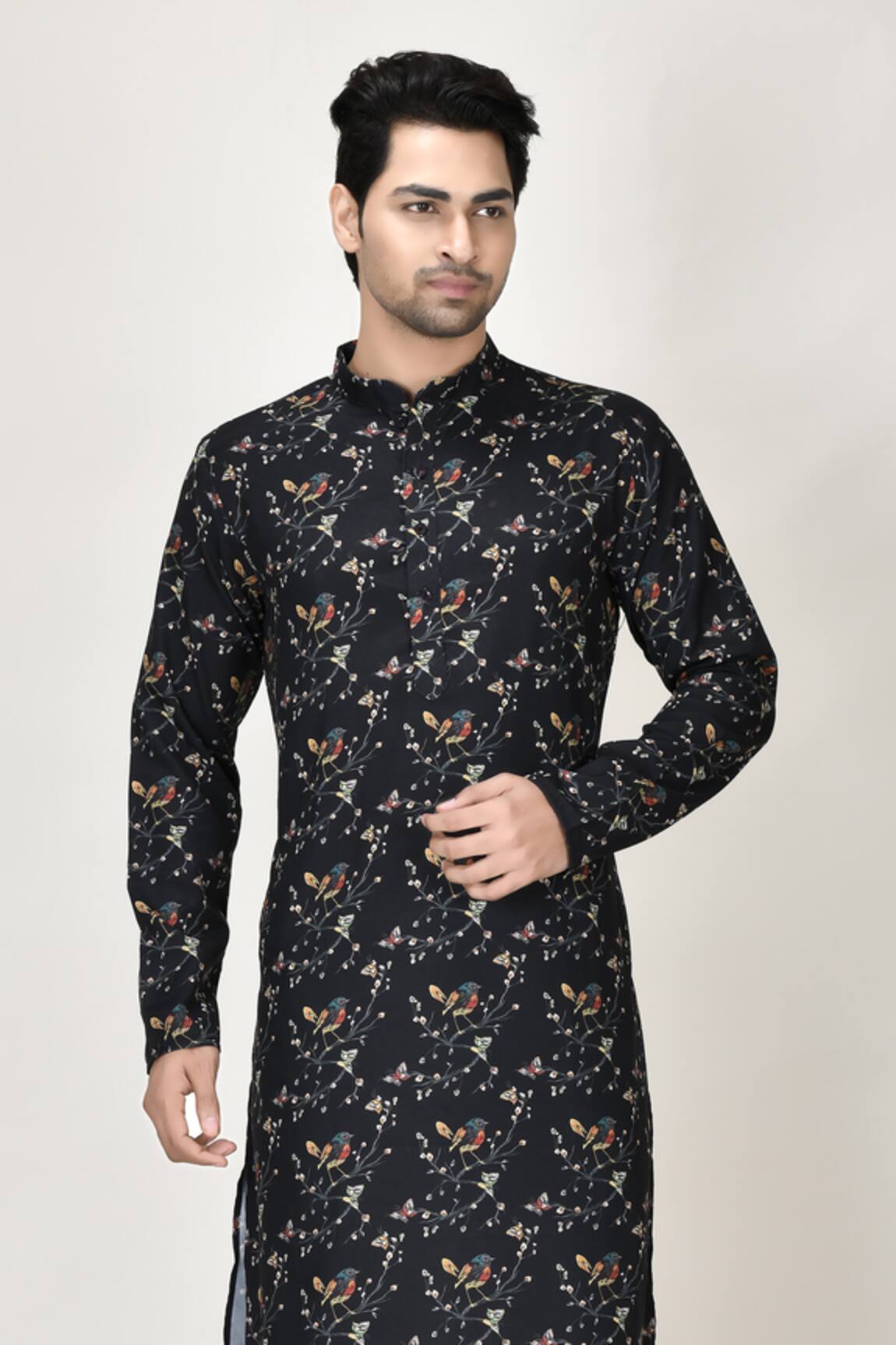 Aryavir Malhotra Floral Print Kurta