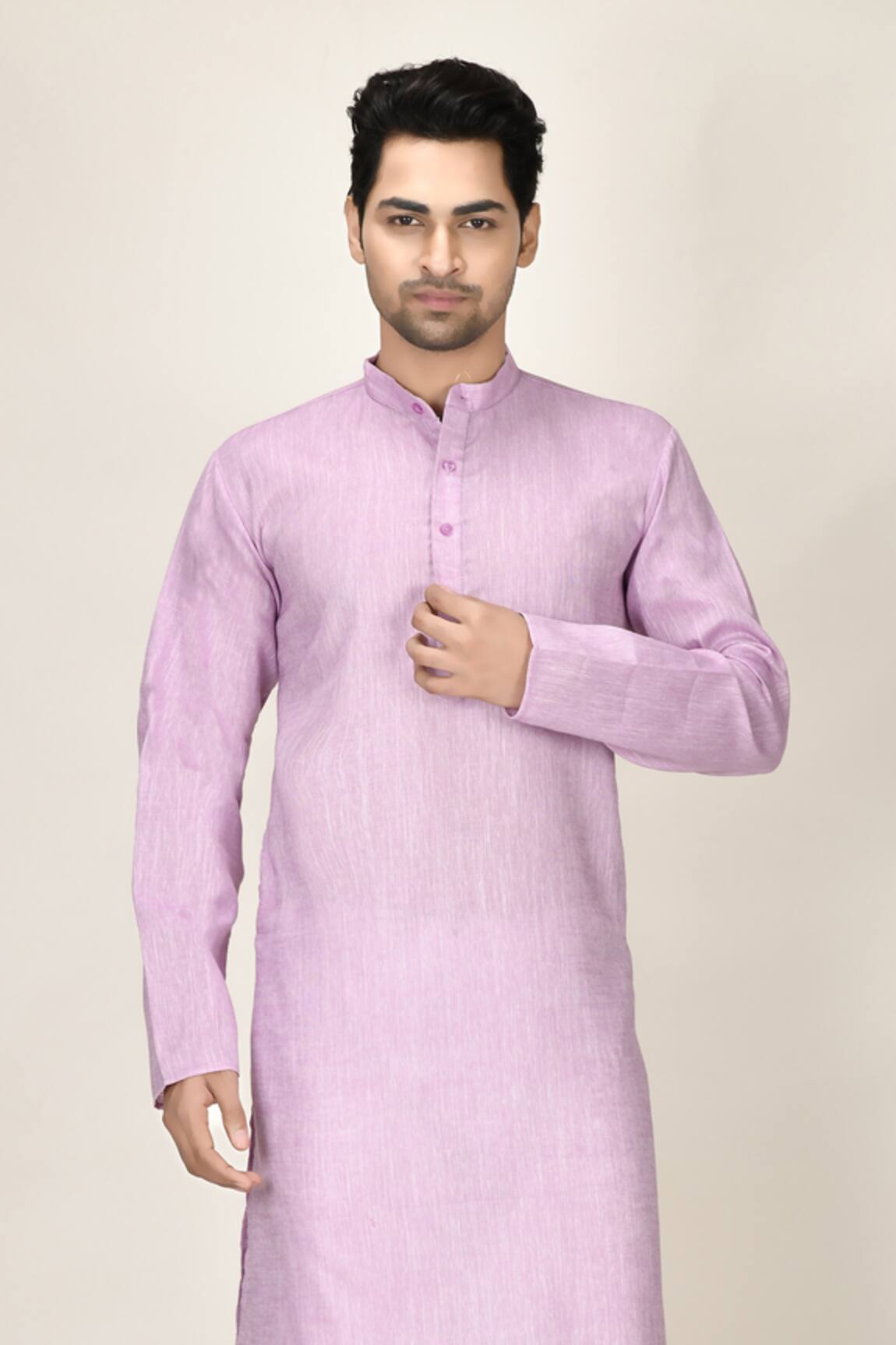 Aryavir Malhotra Cotton Linen Short Kurta