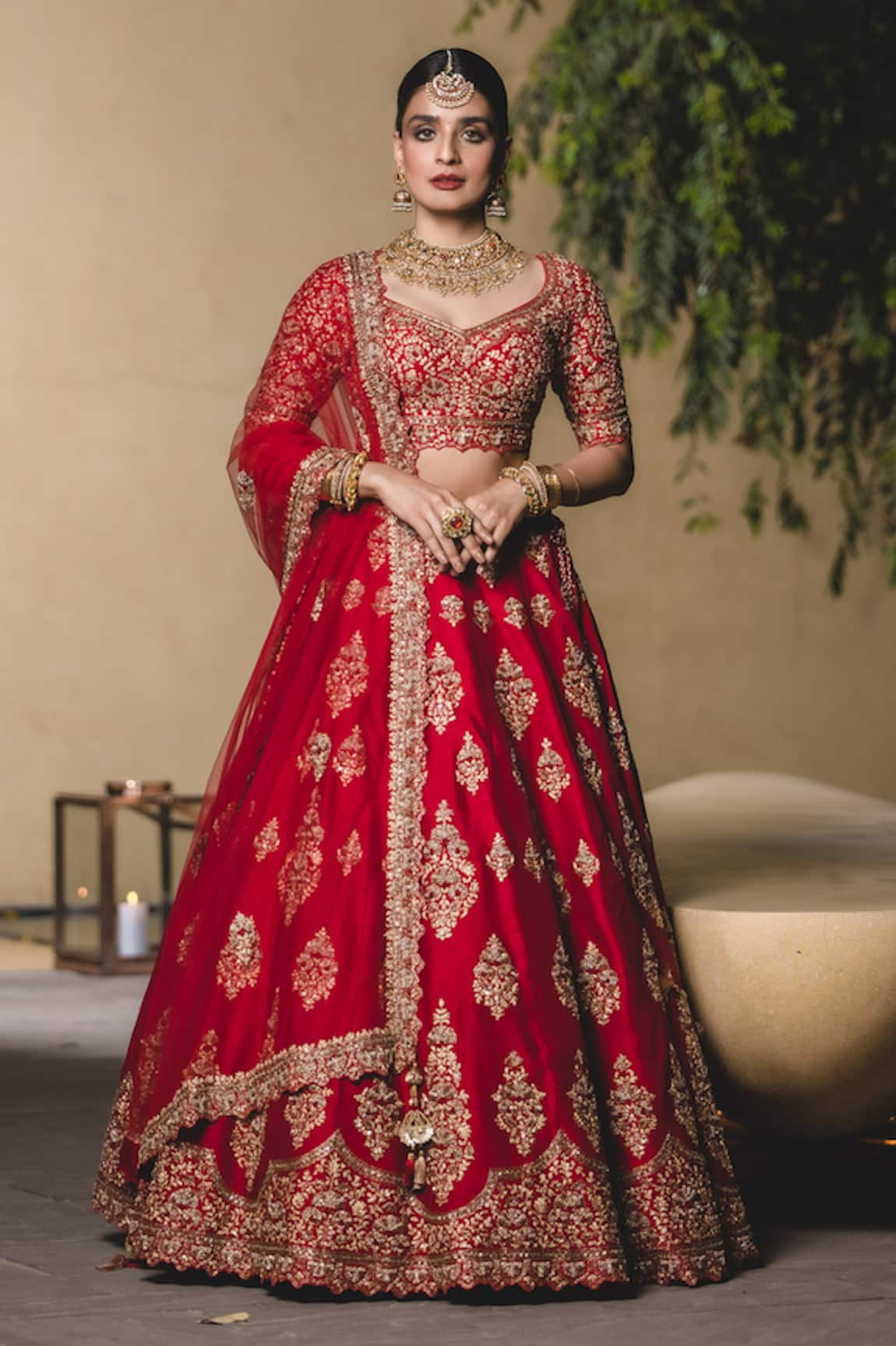 Nitika Gujral Silk Embroidered Bridal Lehenga Set