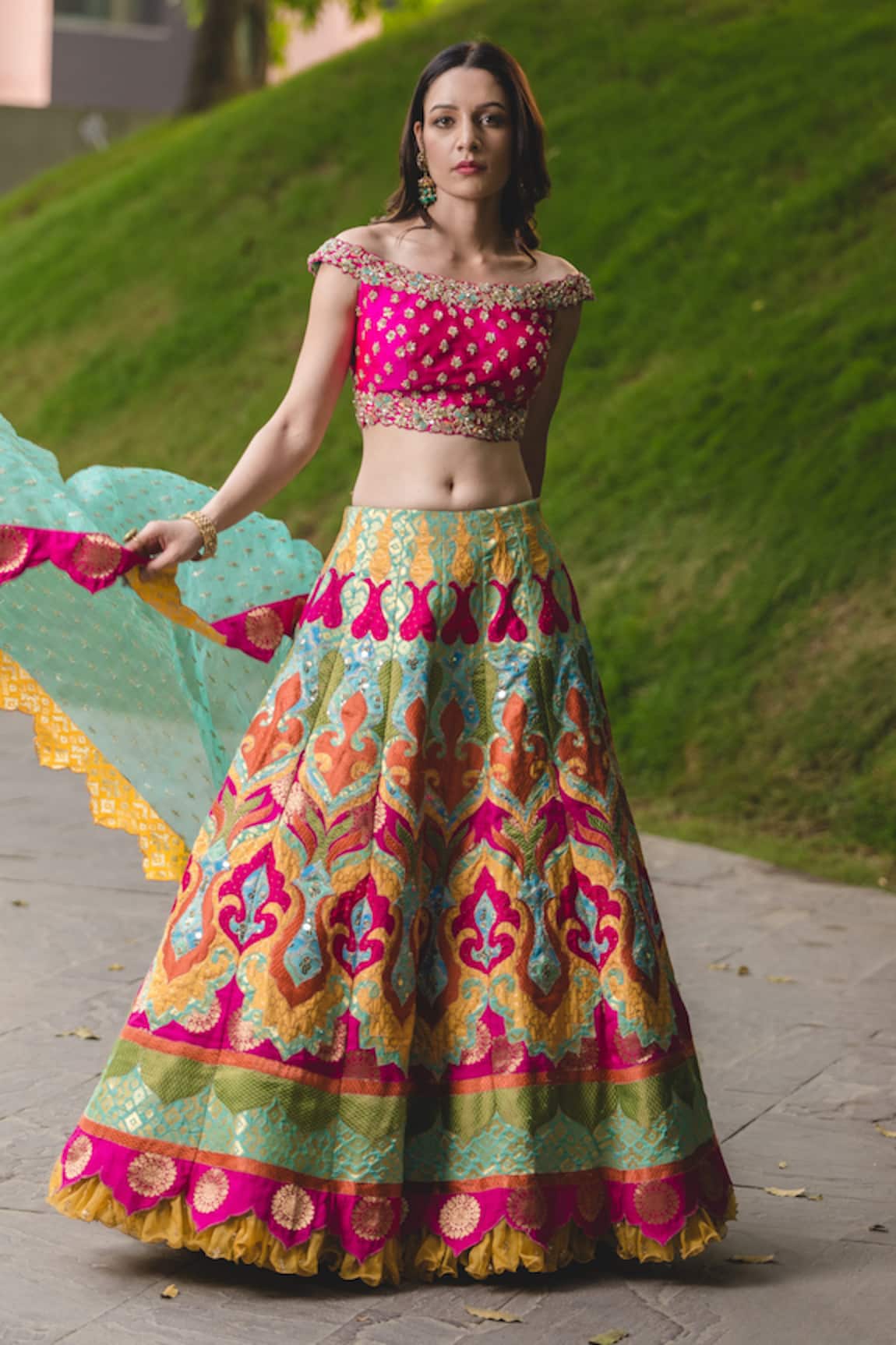 Nitika Gujral Brocade Embroidered Lehenga Set 