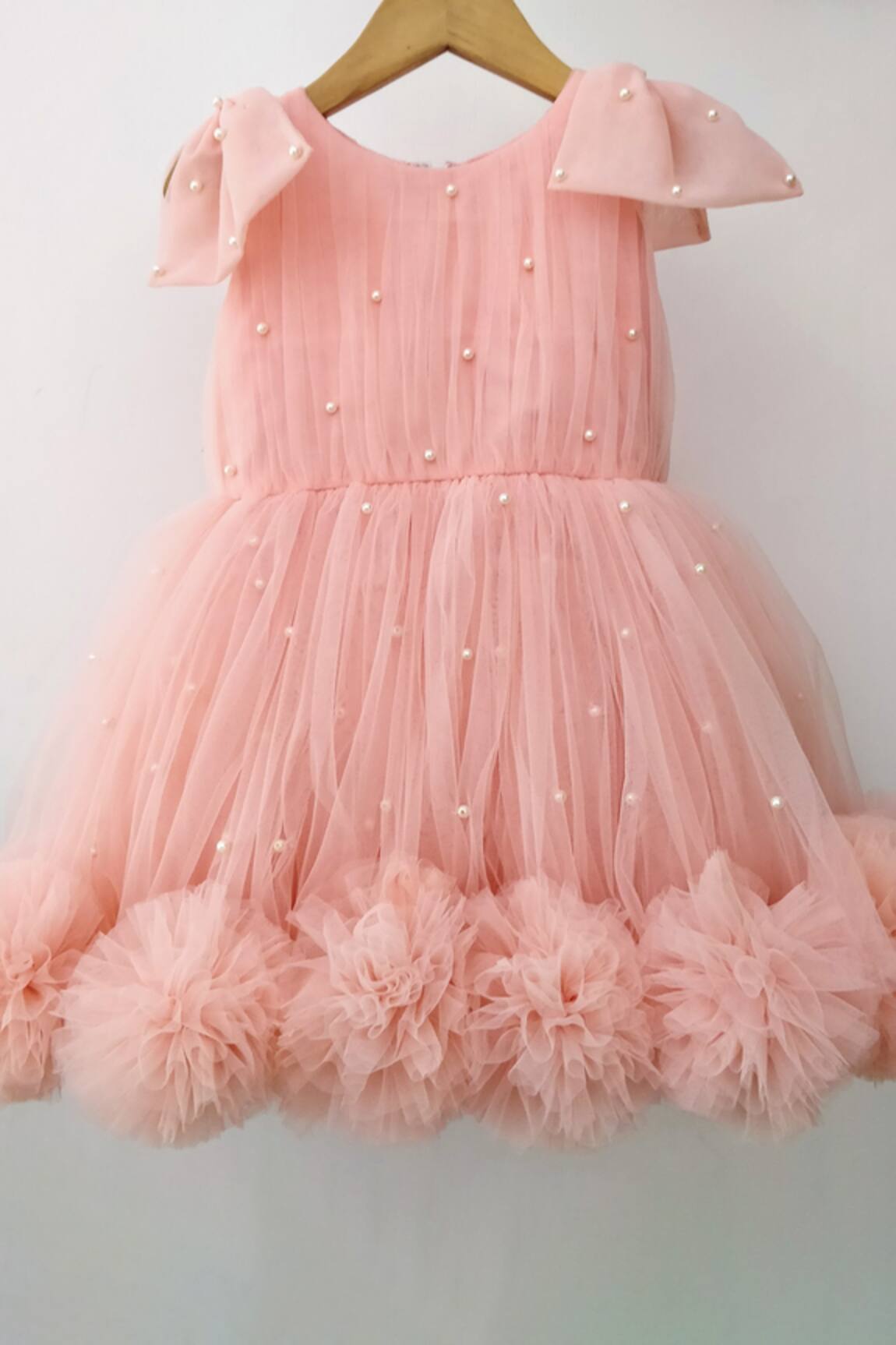 Label Neeti Pearls Embellished Pompom Dress