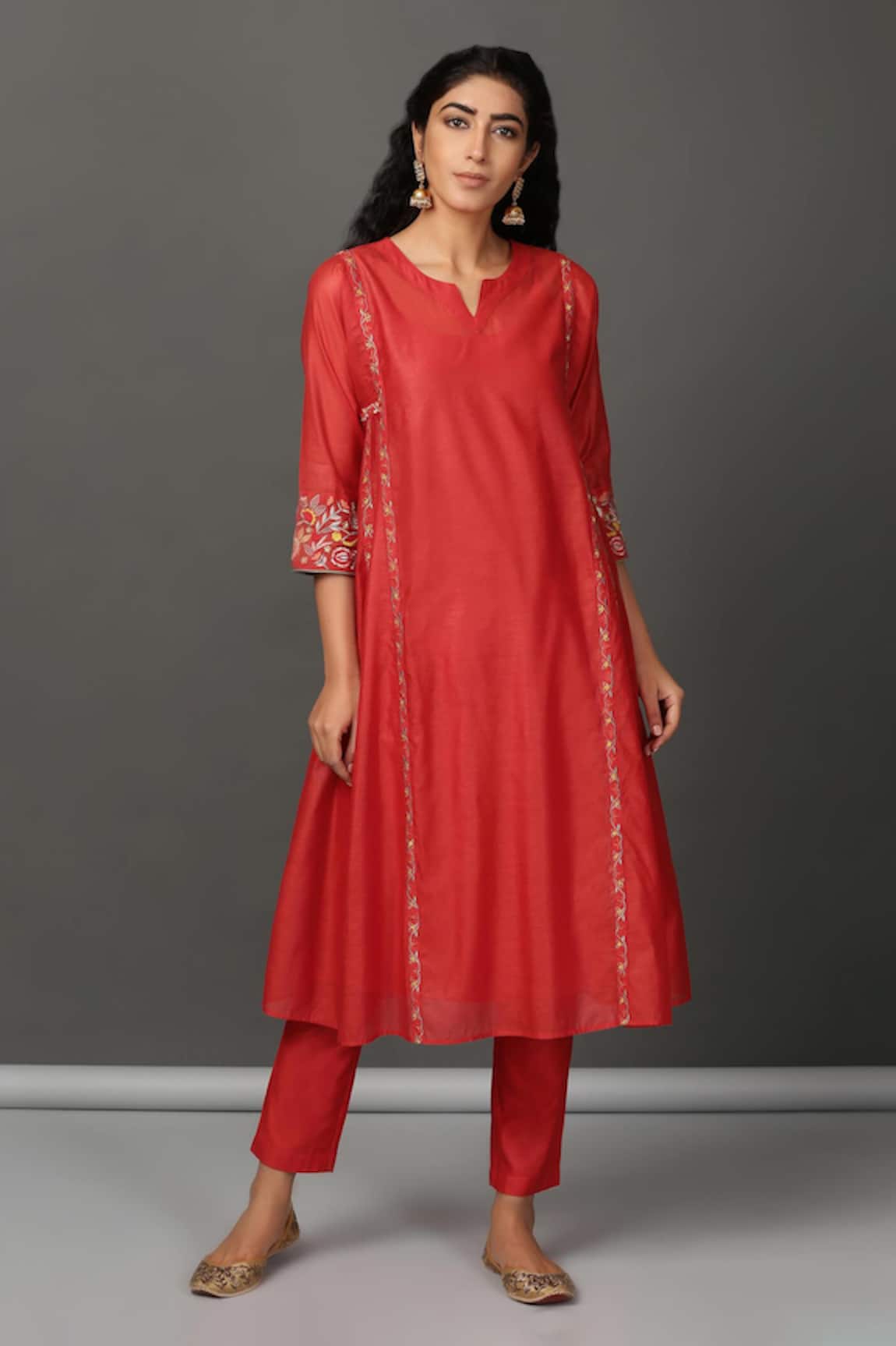 NUHH Chanderi Kurta & Pant Set