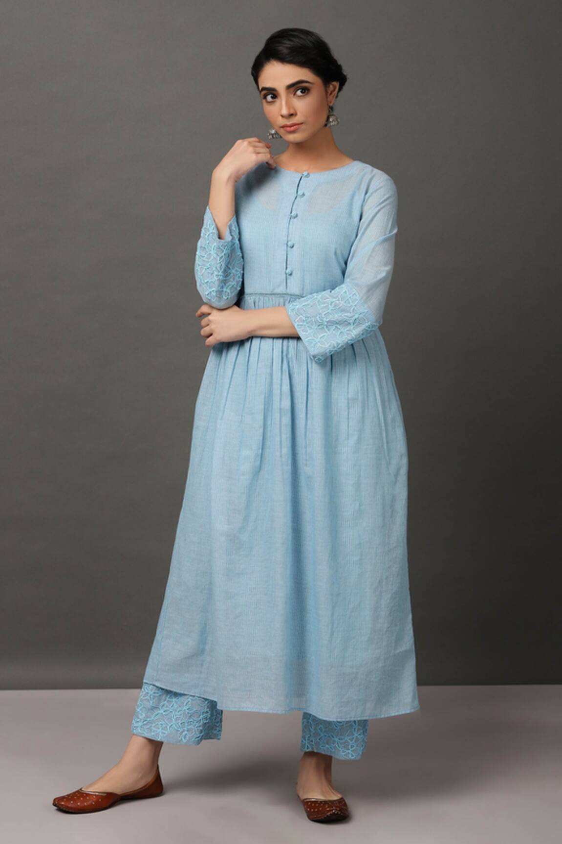 NUHH Cotton Anarkali & Pant Set 