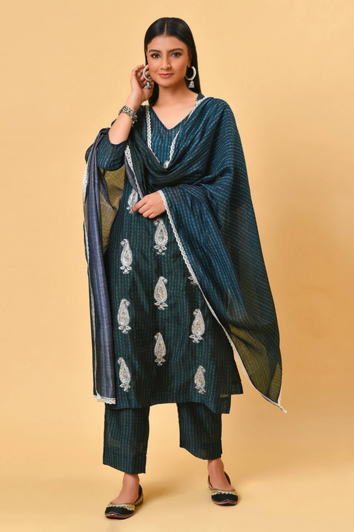 NUHH Chanderi Kurta Set 
