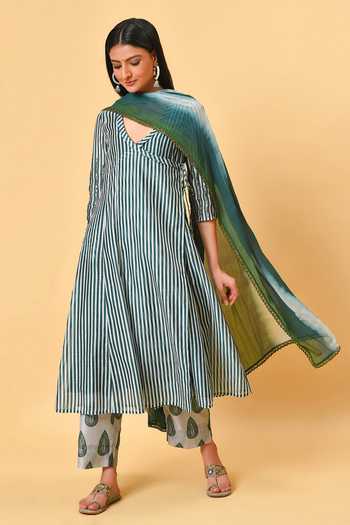 NUHH Chanderi Anarkali Set 