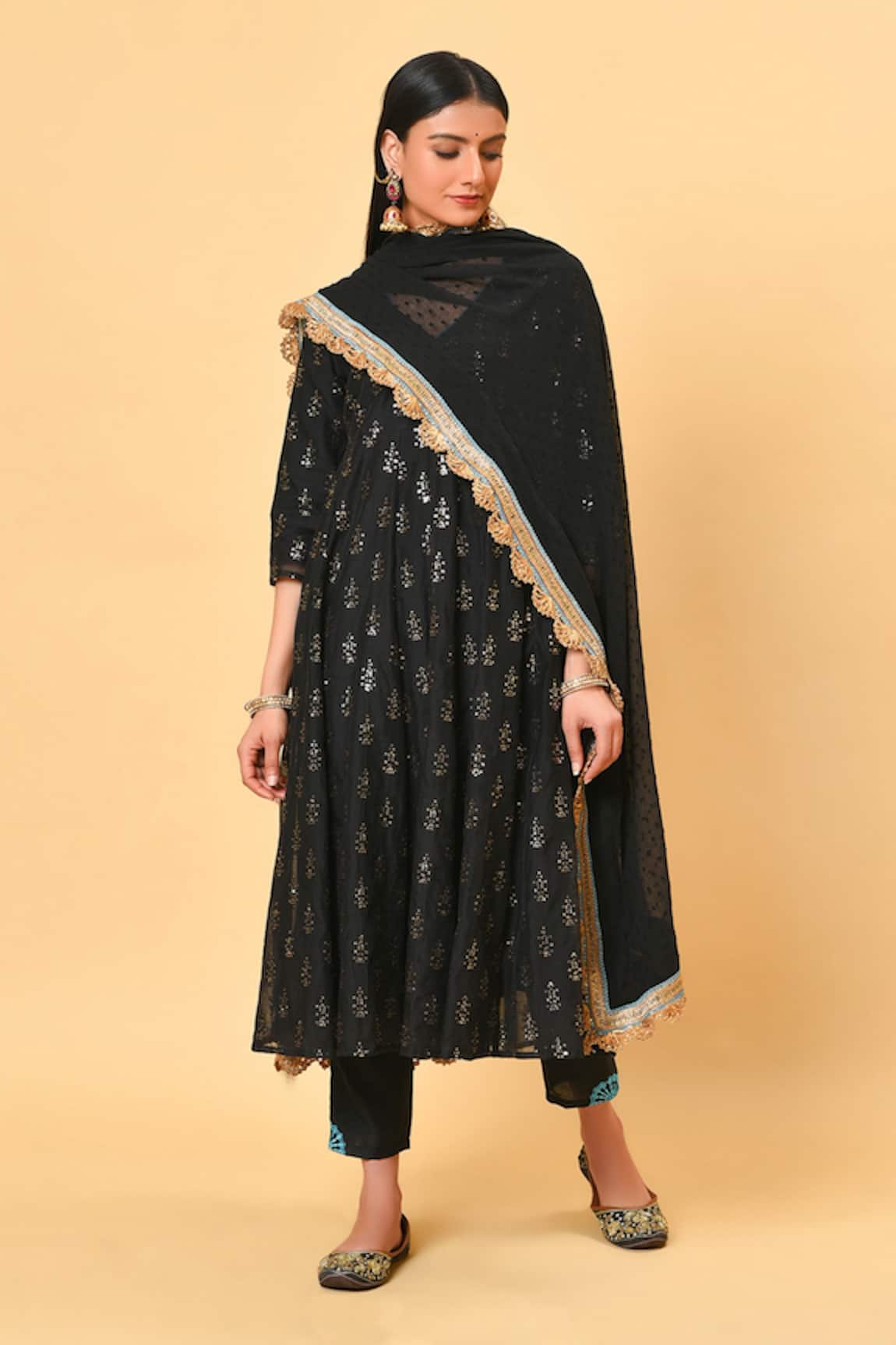 NUHH Chanderi Anarkali Set 