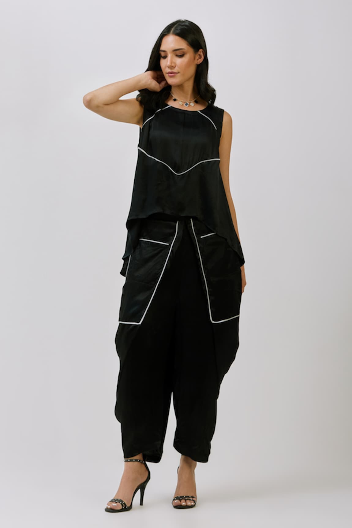 Nidzign Couture Asymmetric Top & Pant Set