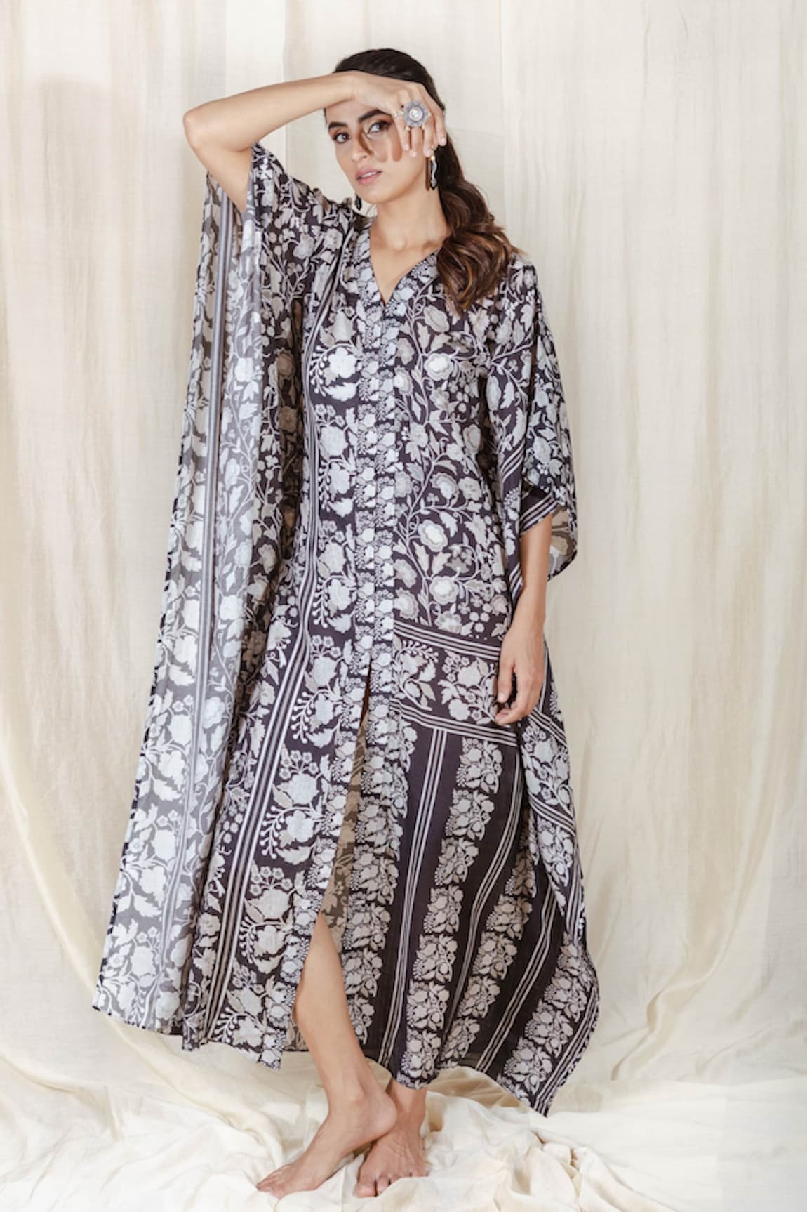 The Boozy Button Nightingale Printed Kaftan