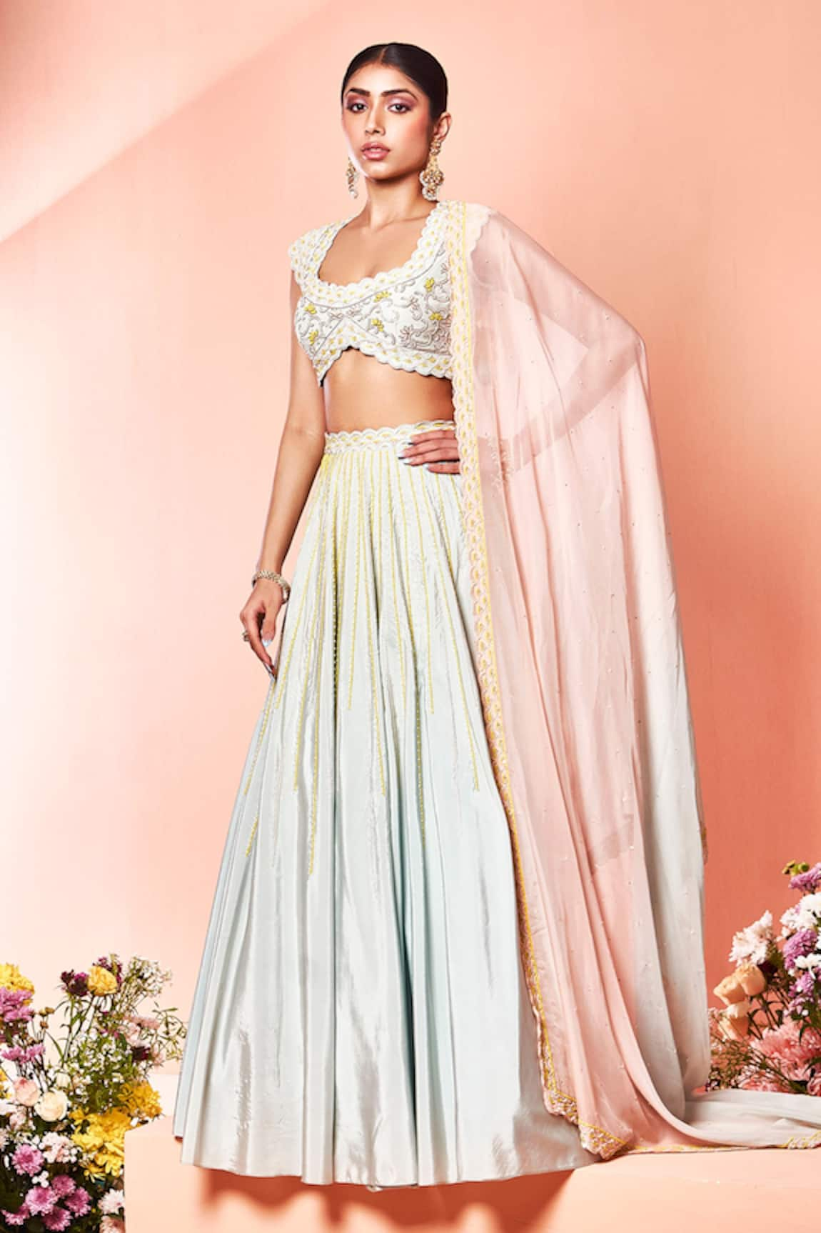 Niamh By Kriti Pearl Embroidered Lehenga Set