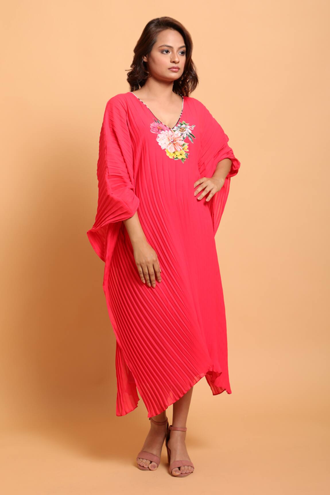 Buy Red 100% Cotton Plain V Neck Beyond The Rays Shirt And Dhoti Skirt Set  For Women by Kharakapas Online at Aza Fashions.