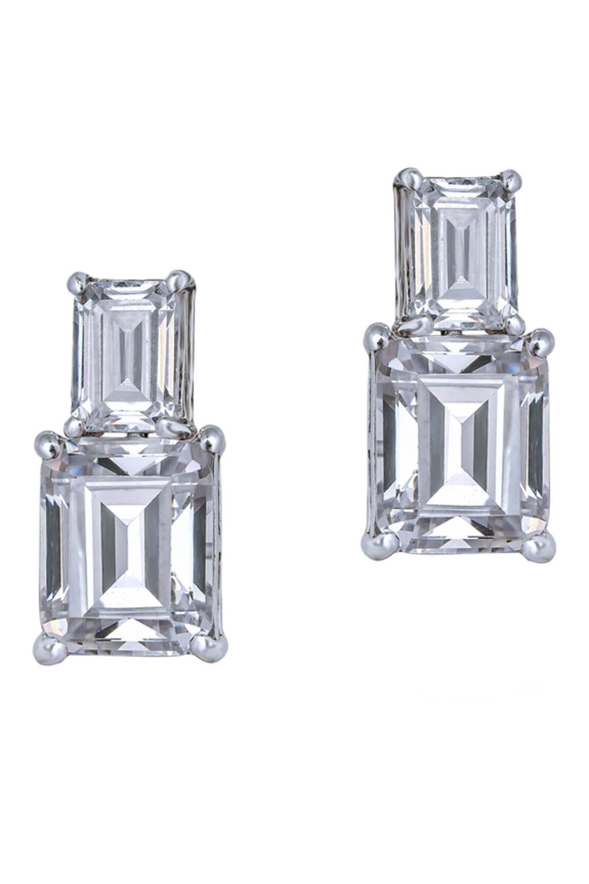 DIOSA PARIS JEWELLERY  Swarovski Zirconia Tiered Studs 