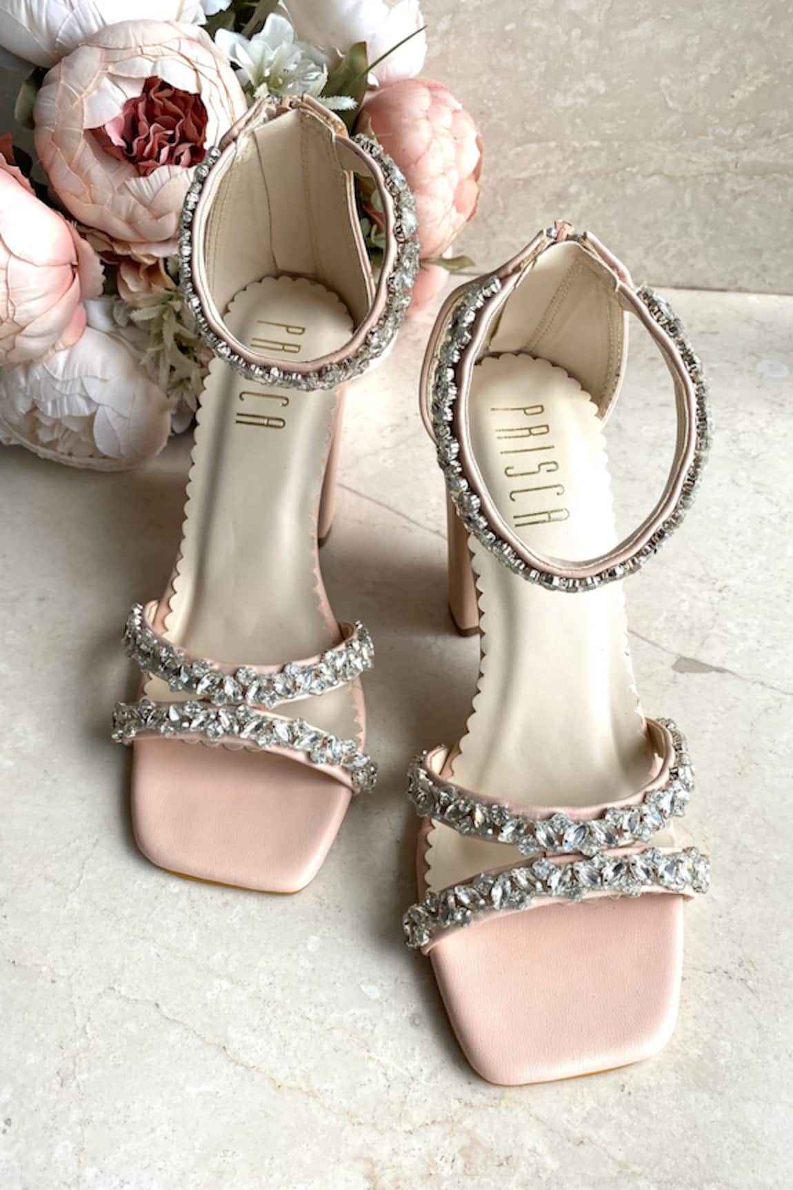 House of Prisca Victoria Crystal Embellished Pencil Heels