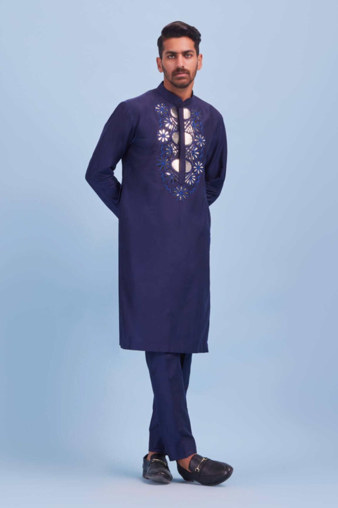 DiyaRajvvir Cotton Silk Embroidered Kurta 