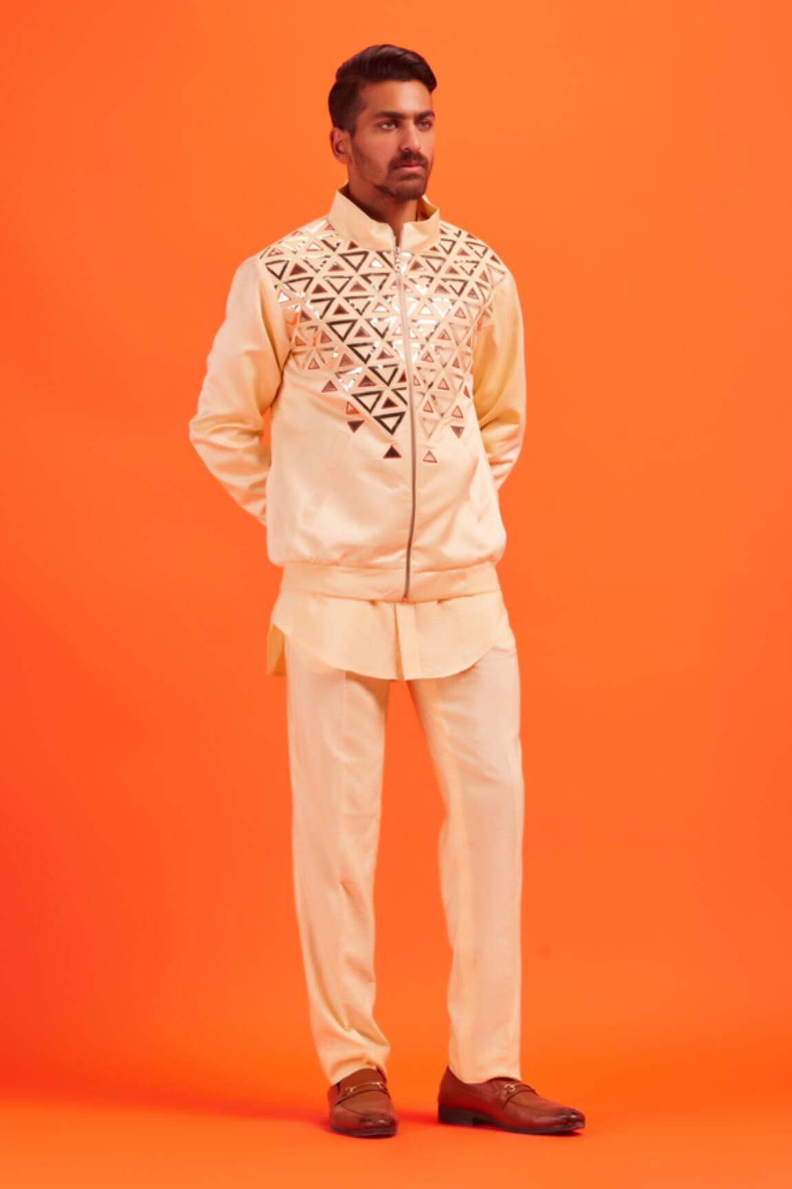 DiyaRajvvir Embroidered Bomber Jacket & Pant Set