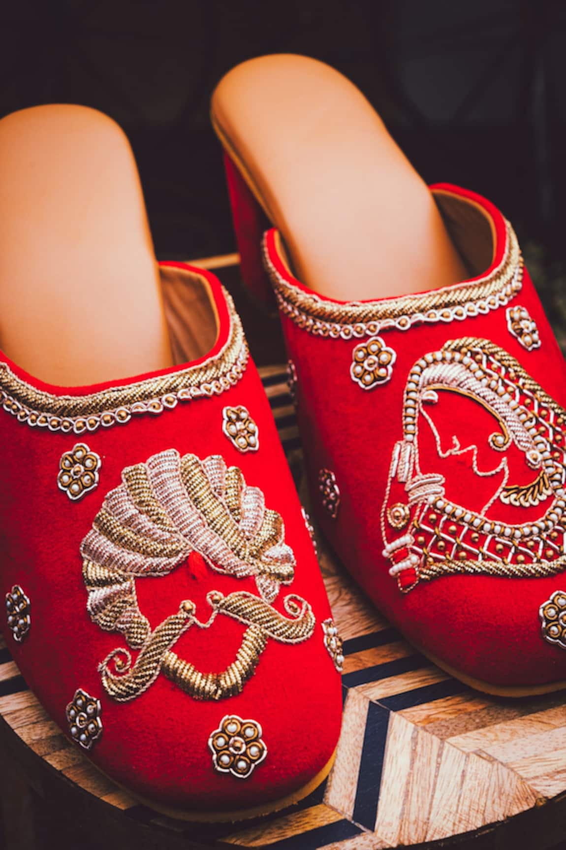NR BY NIDHI RATHI Embroidered Mules Heels