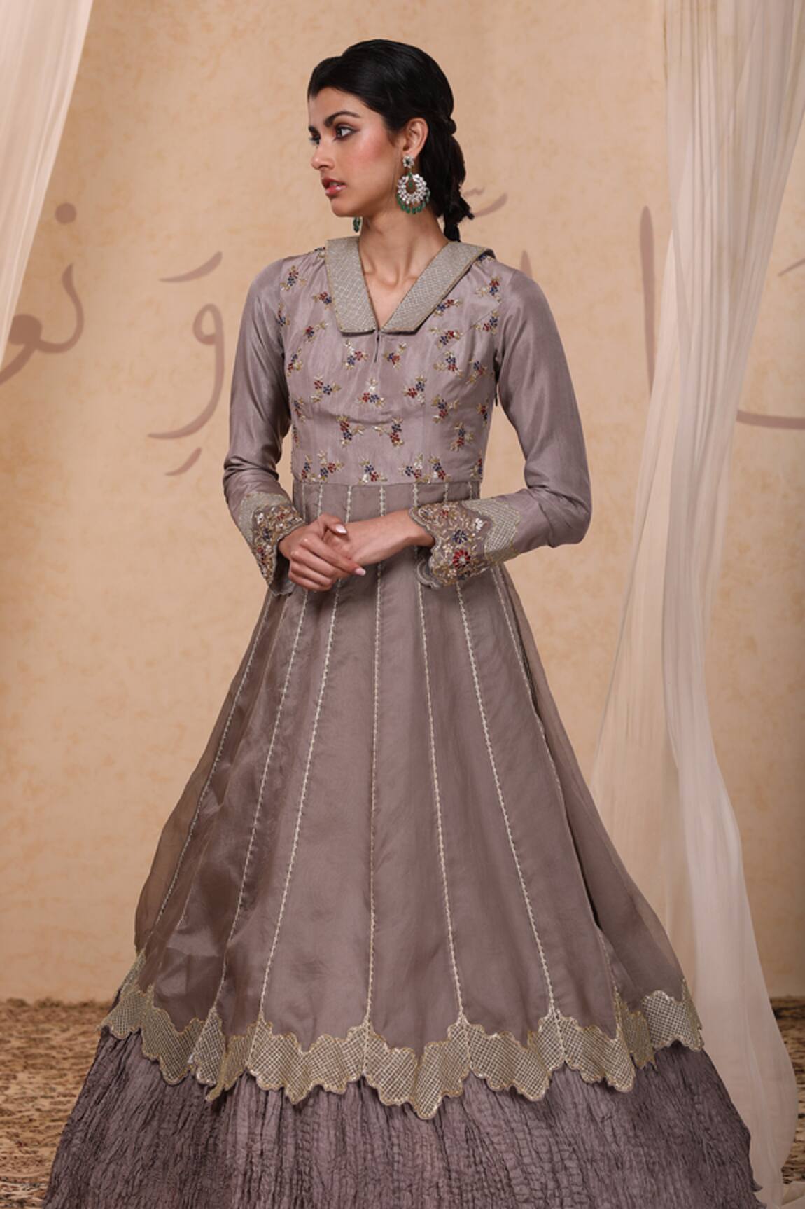 Nadima Saqib Silk Organza Embroidered Gown