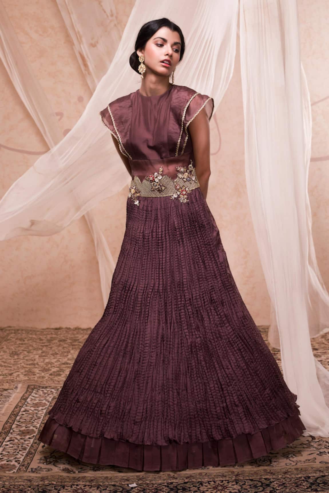 Nadima Saqib Silk Organza Embroidered Gown