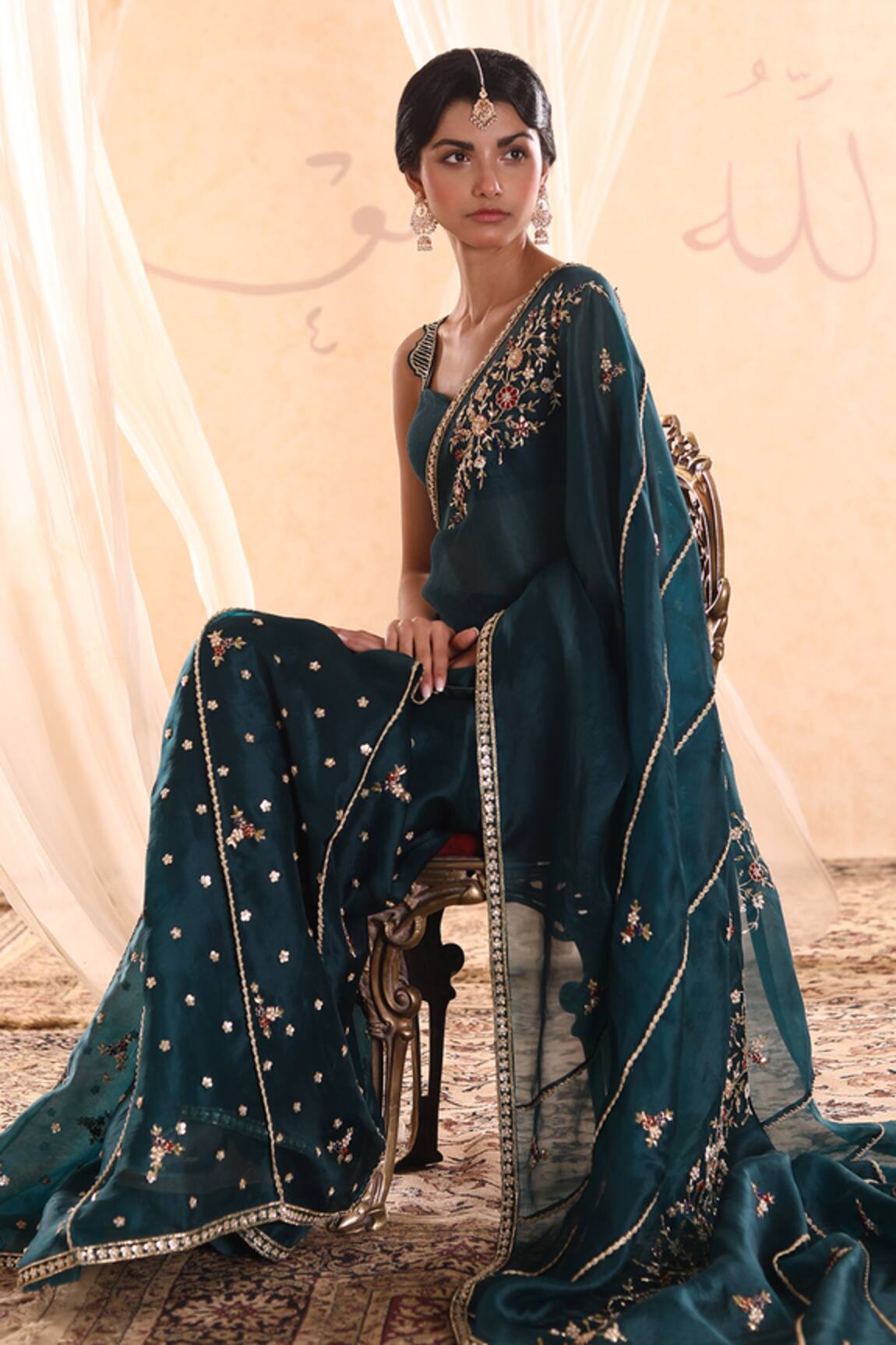 Nadima Saqib Silk Organza Embroidered Saree